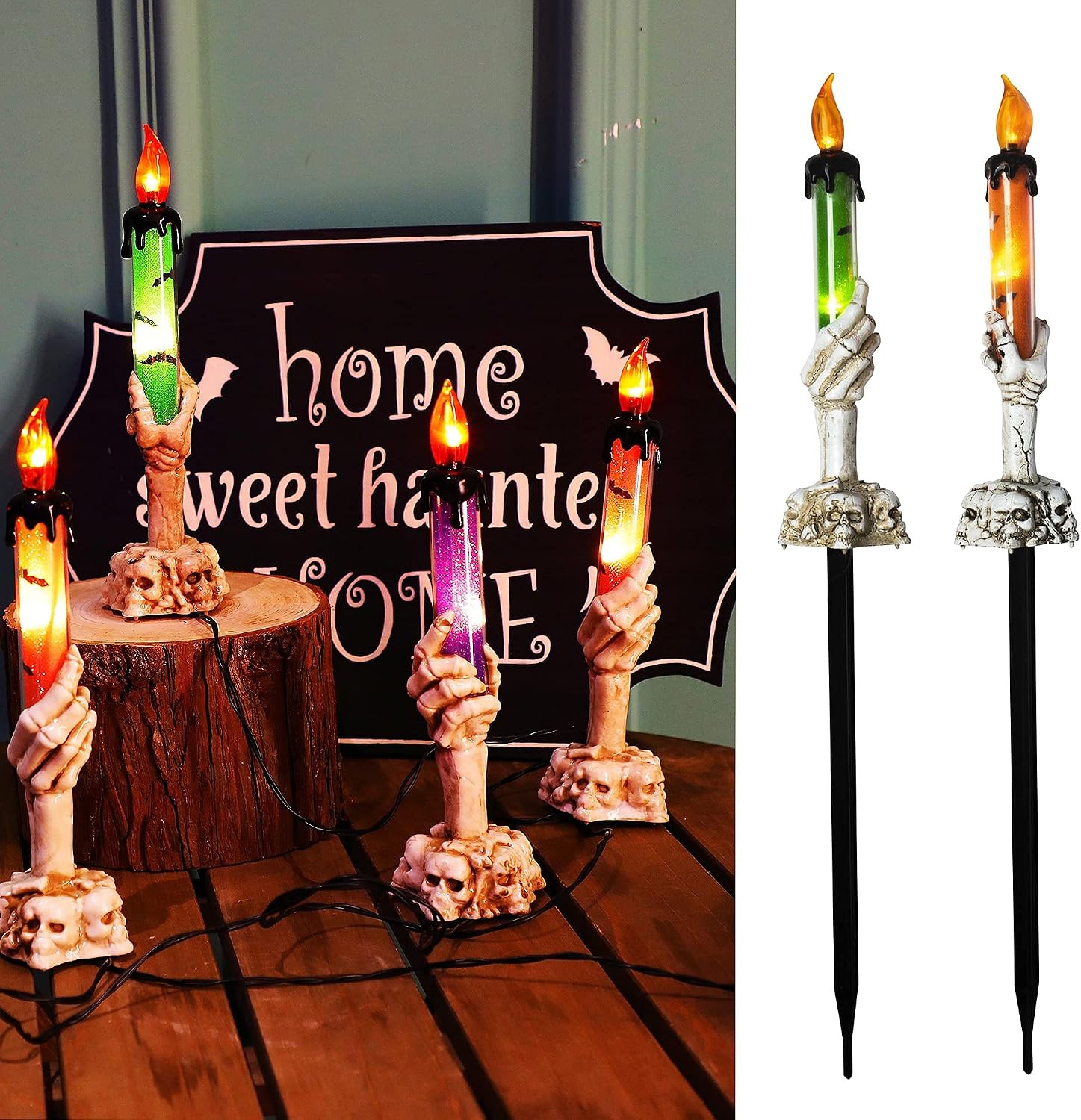Thumbnail 6 de LJLNION Halloween Candle Lights, 5-Pack with Skeleton Hands and Warm White LEDs