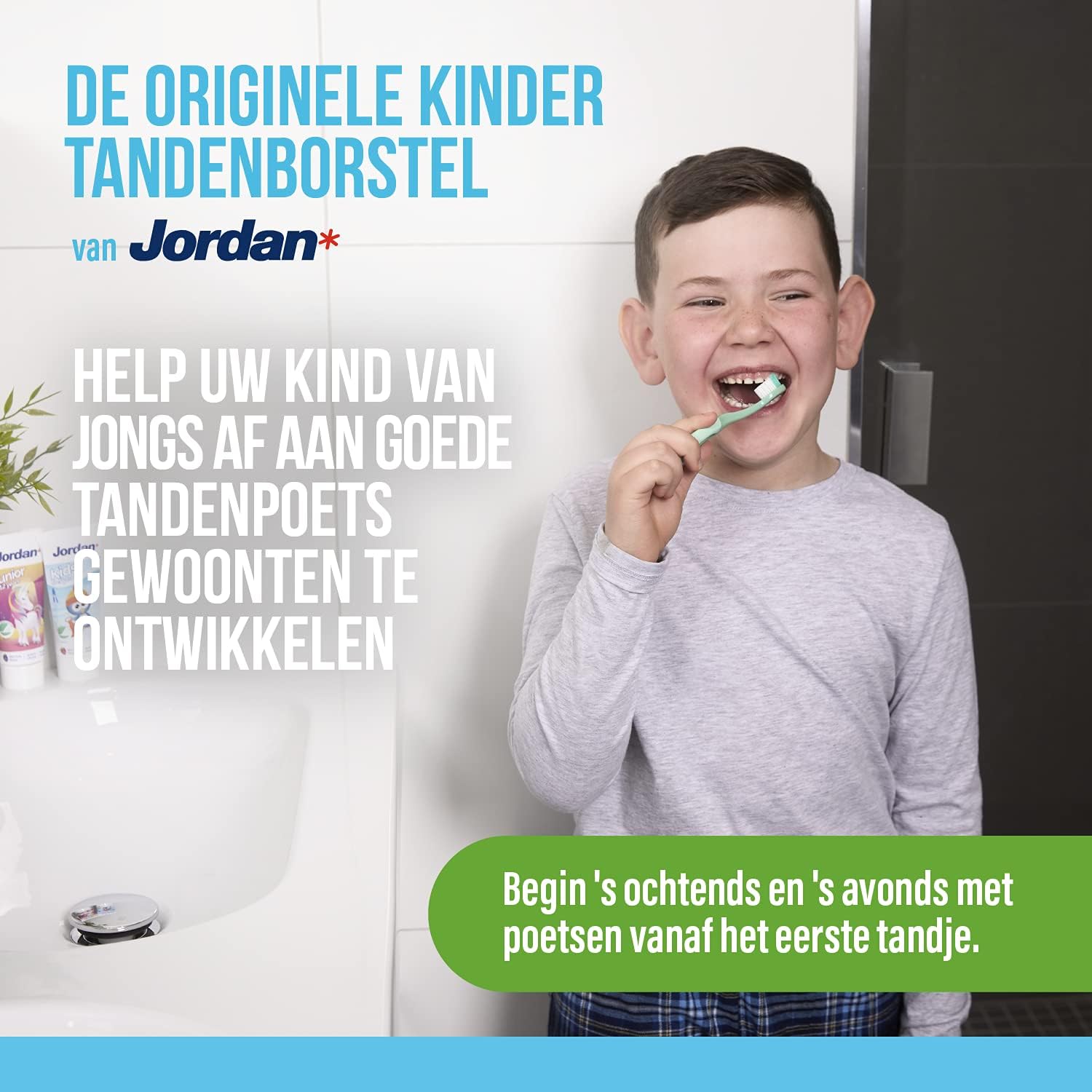 Detalle 2 de Jordan Step 2 kindertandenborstel voor 3- tot 5-jarigen, zachte haren, dubbele handgreep, 4 stuks