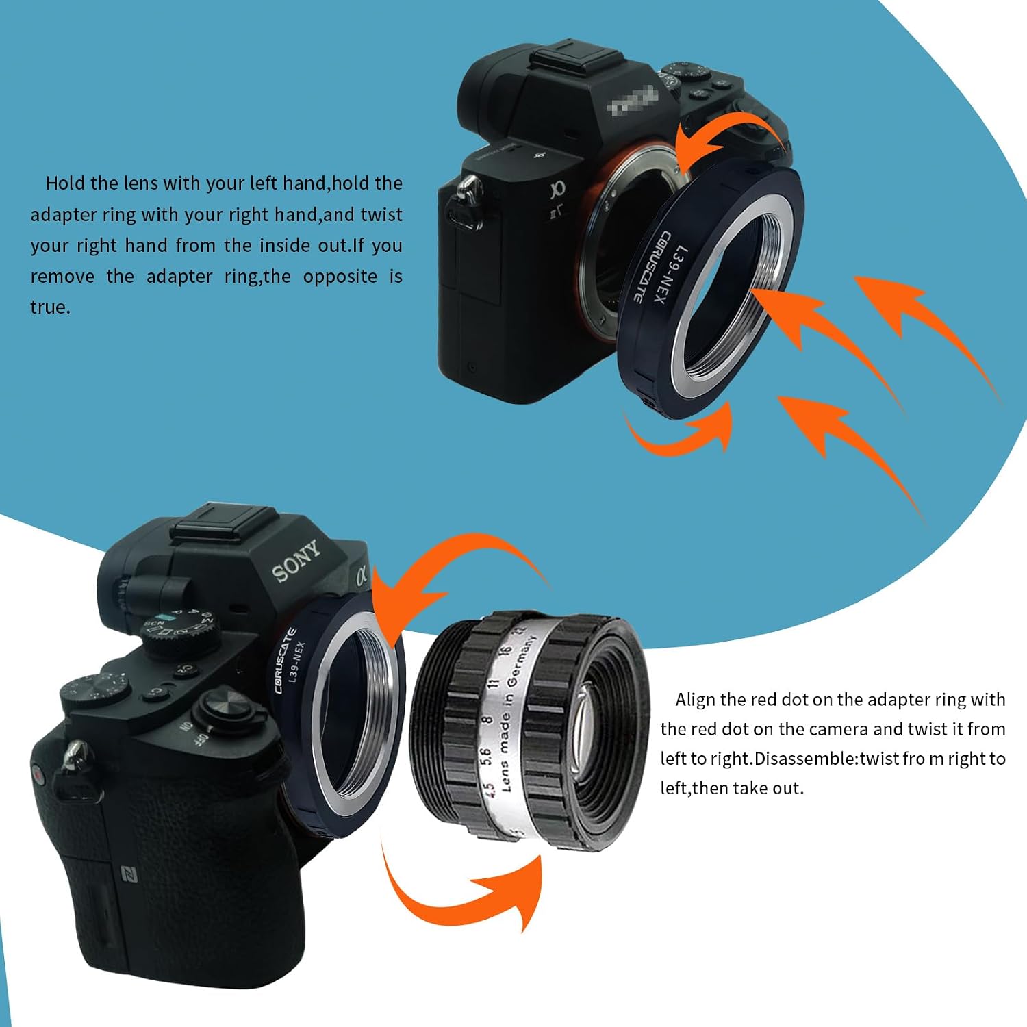 Thumbnail 5 de L39 to NEX Lens Mount Adapter for M39 LTM to Sony NEX E‑Mount Cameras