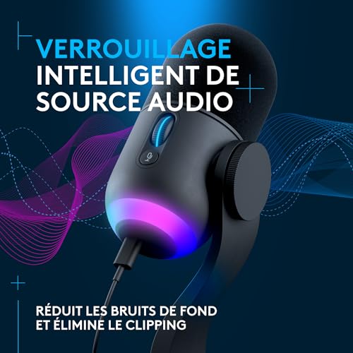 Detalle de Logitech G Yeti GX microphone gaming RGB dynamique avec LIGHTSYNC