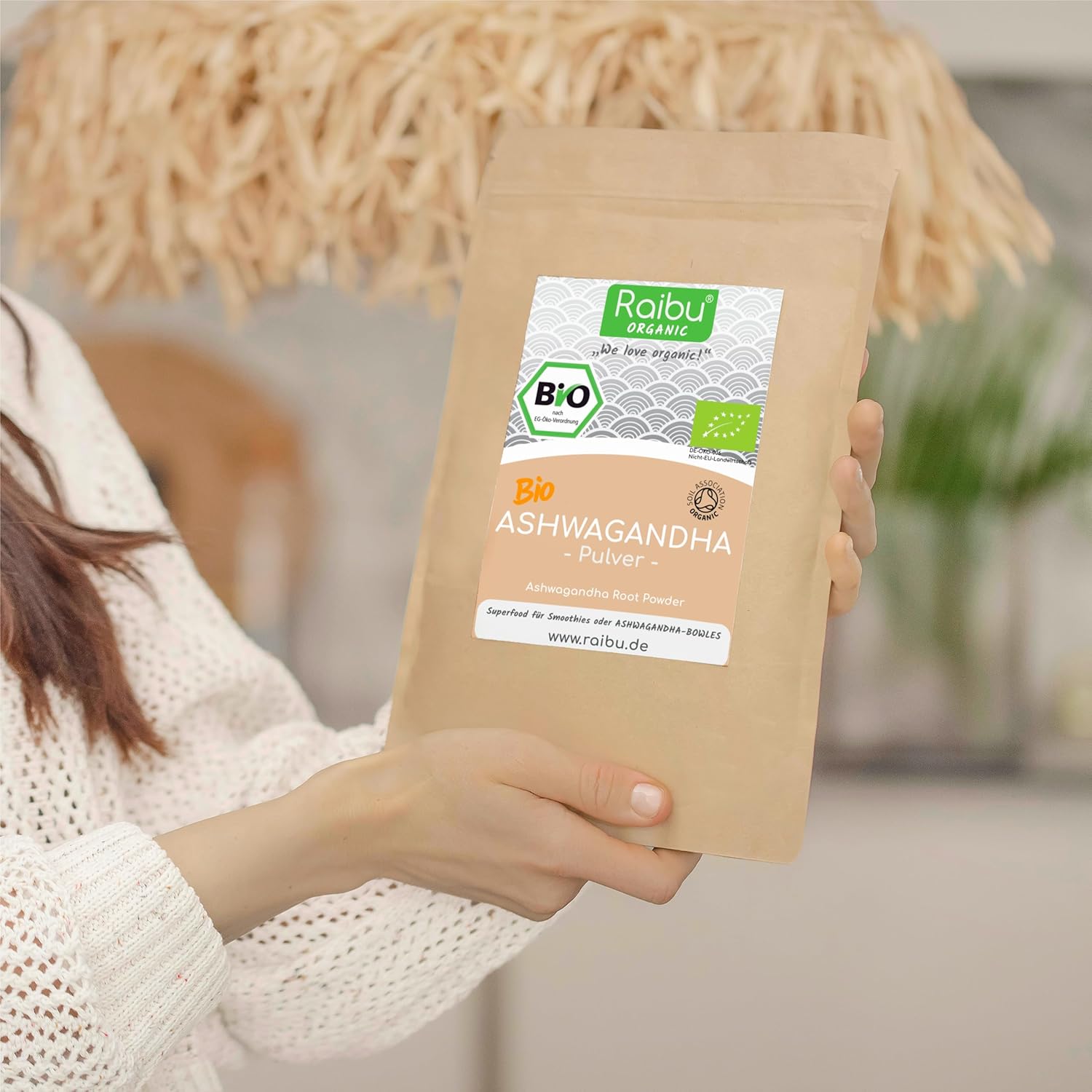 Detalle de Raibu Bio Ashwagandha Pulver 250 g – 100% Wurzel, Bio & aus Deutschland