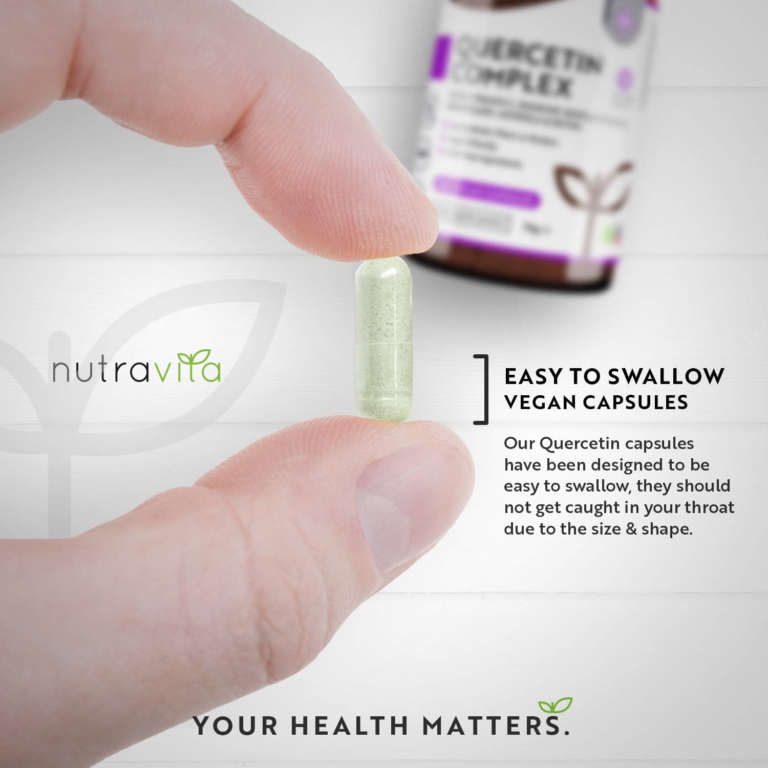 Thumbnail 5 de Quercétine 500 mg – Nutravita, 120 gélules vegan (Vitamine C 80 mg) – Extrait de fleur de cordage japonais