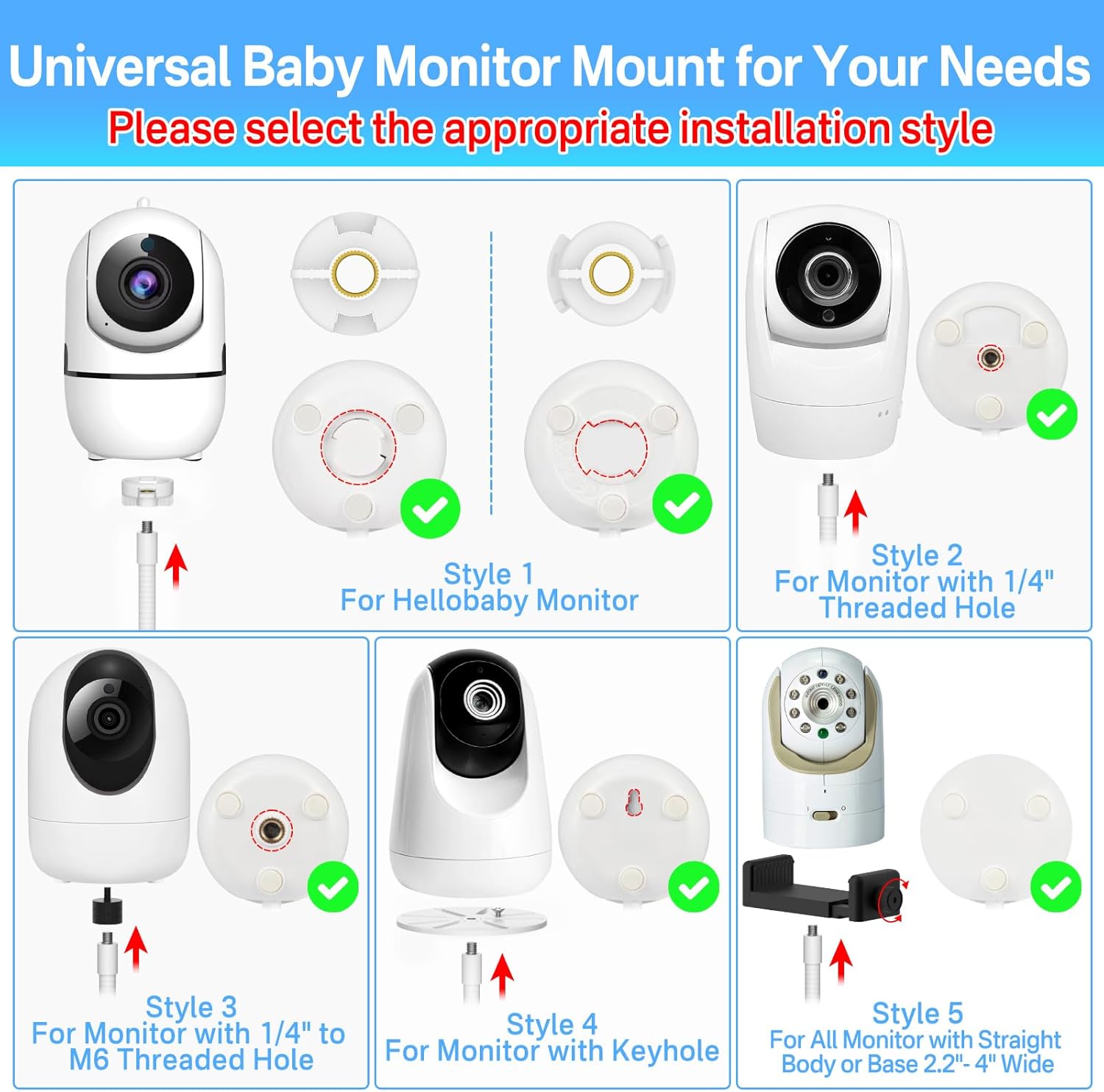Thumbnail 2 de Universal 19.4" Flexible Gooseneck Baby Monitor Mount for HelloBaby, VTech, Infant Optics and More