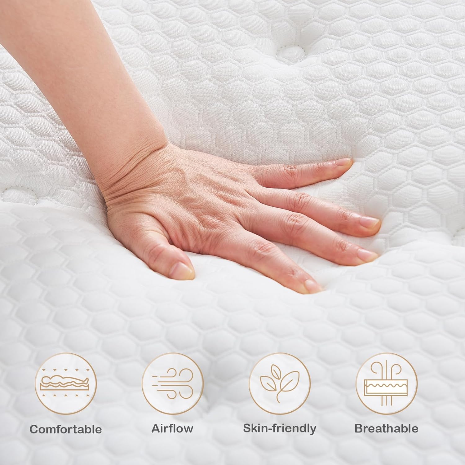 Thumbnail 1 de Hiepunos Single Mattress 10.2 Inch Hybrid Memory Foam with Individually Wrapped Coils
