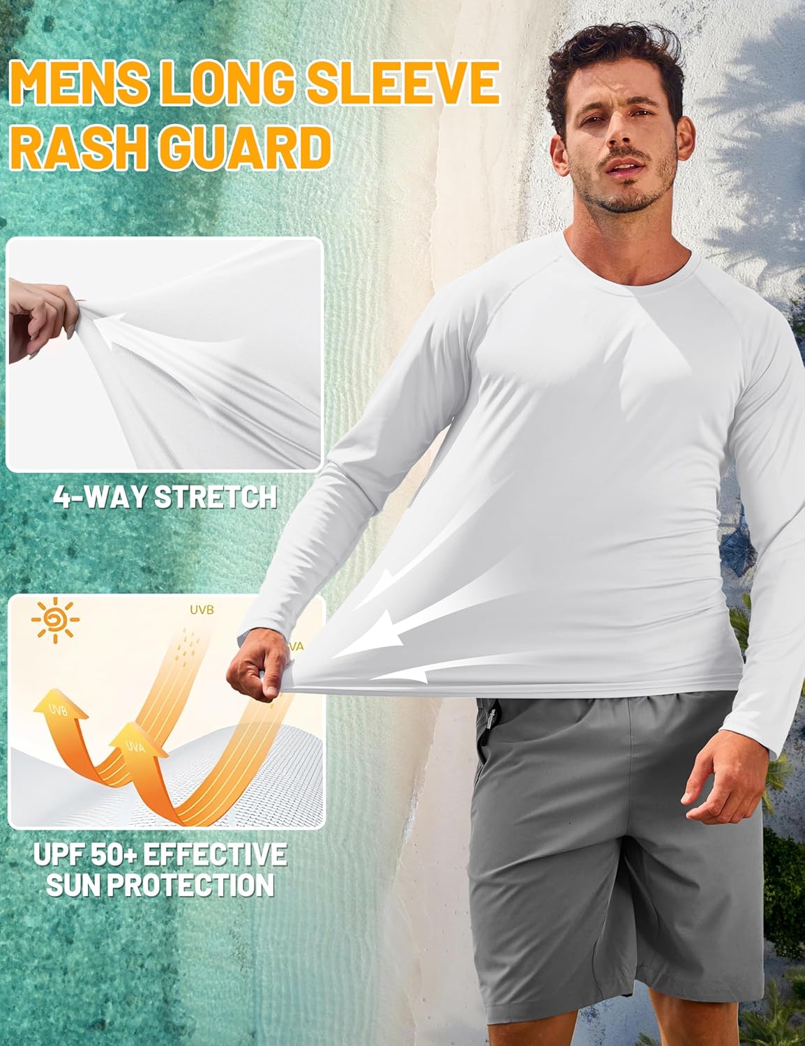 Thumbnail 3 de TACVASEN Men’s UPF 50+ Long Sleeve T-Shirt for Outdoor Hiking & Walking
