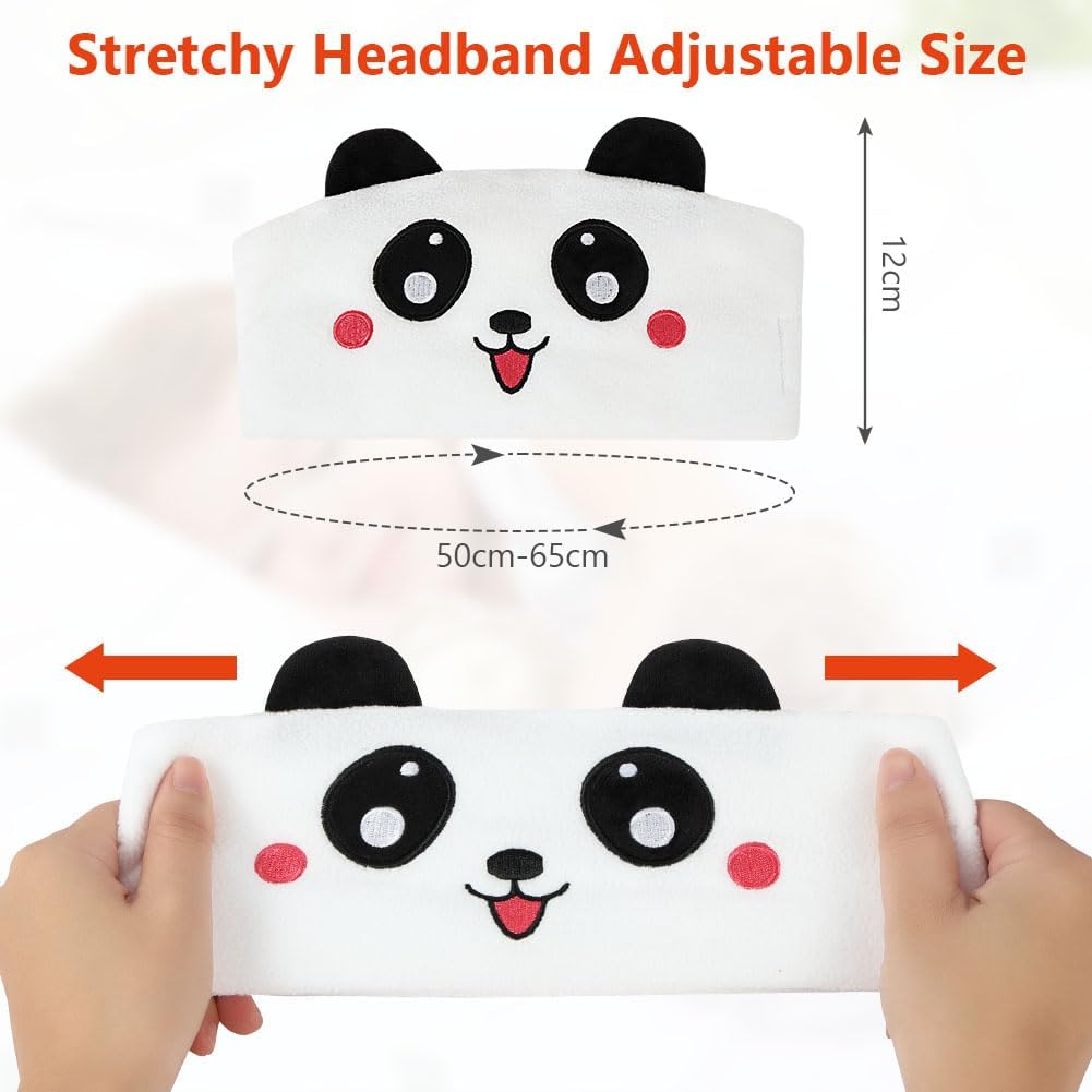 Detalle 2 de OFFCUP Cuffie per Dormire Panda: cuffie over-ear senza fili con maschera integrata per sonno, viaggio e relax