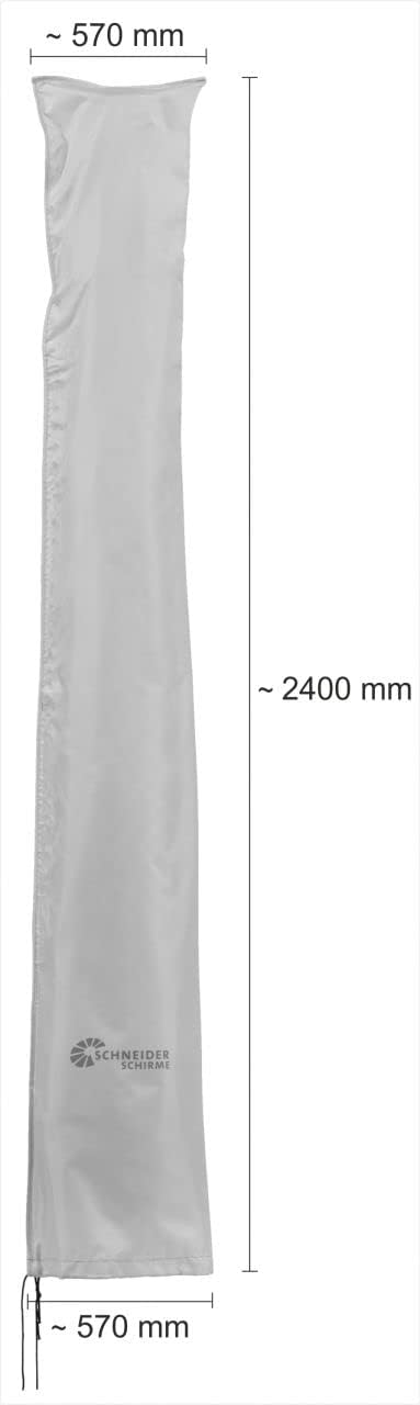 Detalle de Schneider Schutzhülle für Ampelschirme bis 400 cm Ø – 240 x 57 cm, silbergrau, 0,4 kg (813-40)