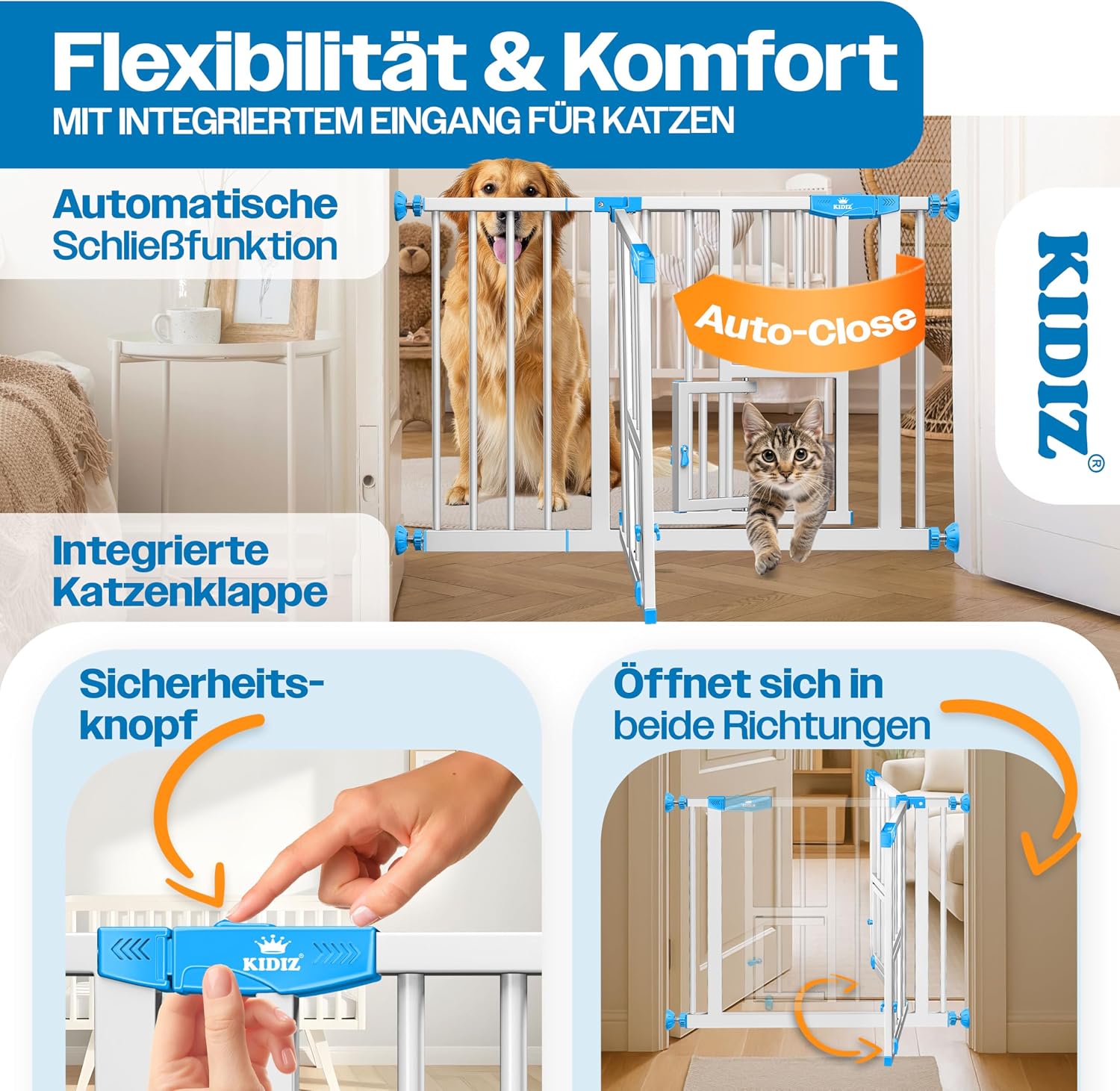 Detalle 2 de KIDIZ Absperrgitter zum Klemmen 74–80 cm