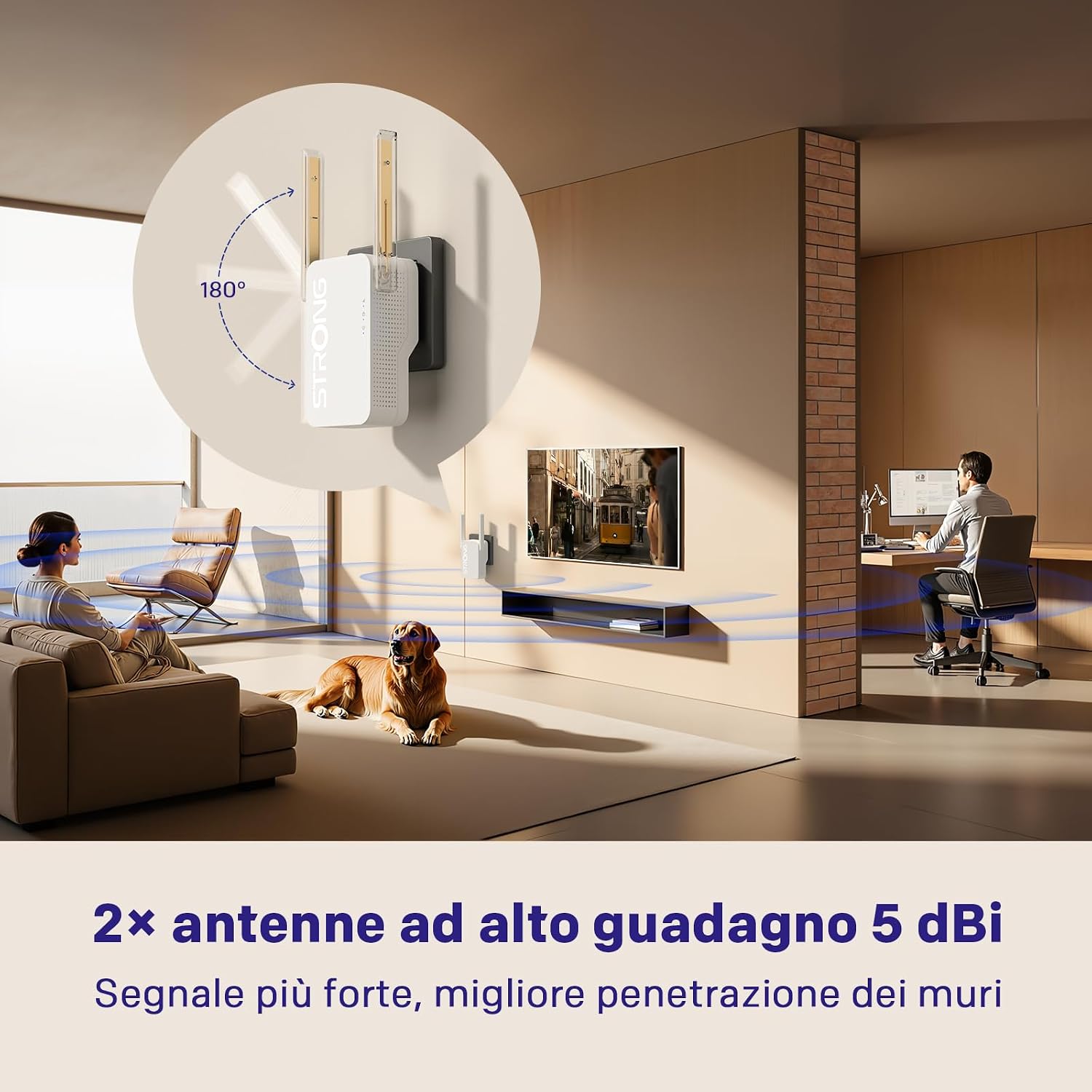 Detalle de STRONG Ripetitore WiFi 6 AX3000: Amplifica la tua rete Dual Band con facilità