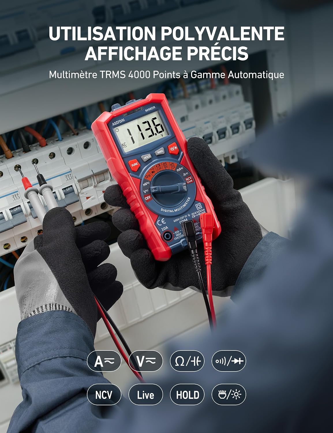 Detalle 2 de AstroAI Multimètre TRMS 4000 points