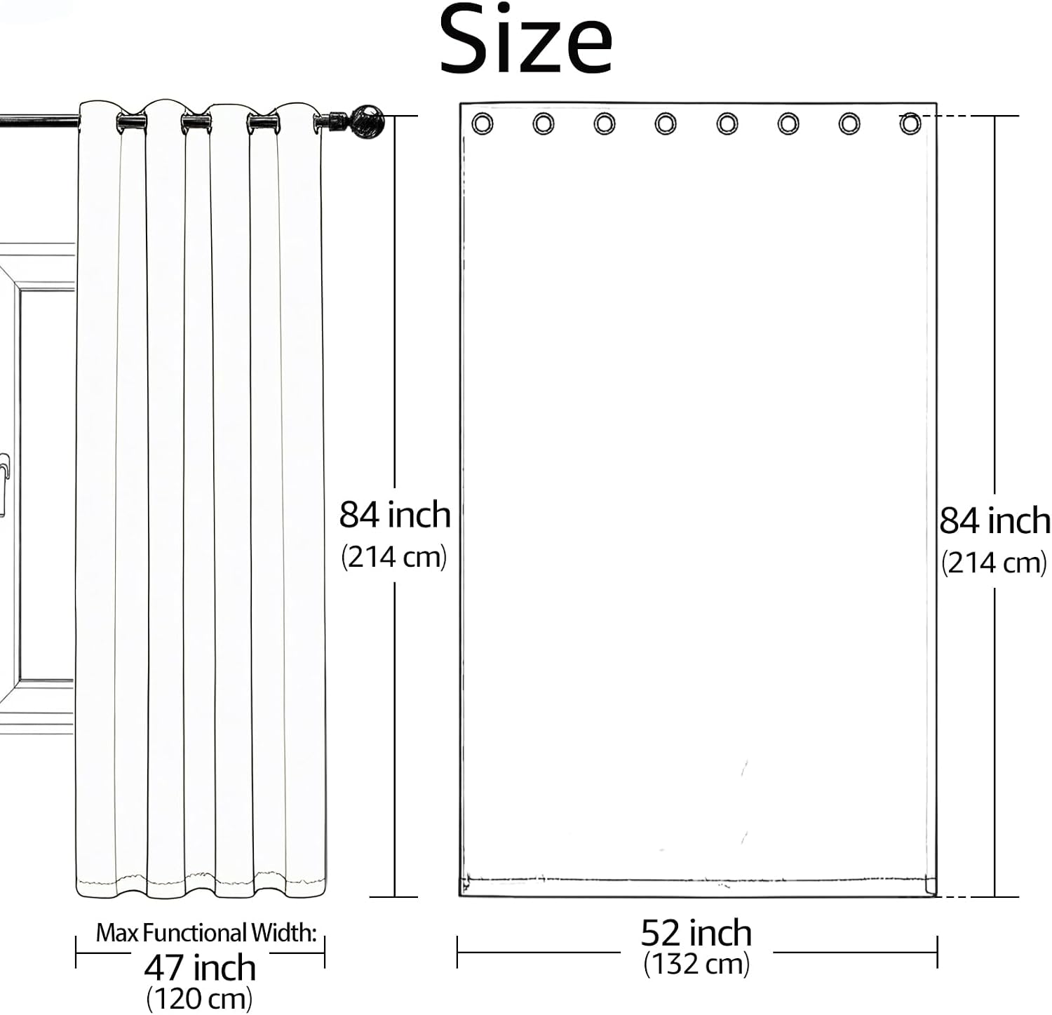 Thumbnail 6 de TOPICK Blackout Grey Thermal Curtains W52 x L84