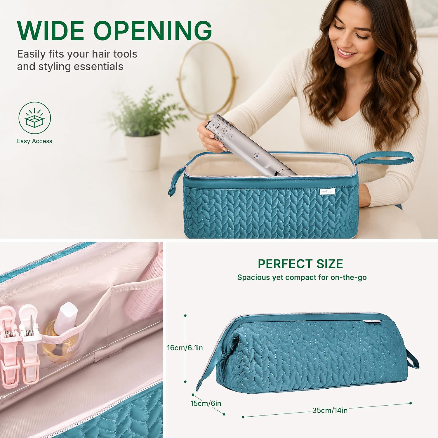 Detalle de KarSyon Shark Flex Style Case for Dyson Airwrap travel bag