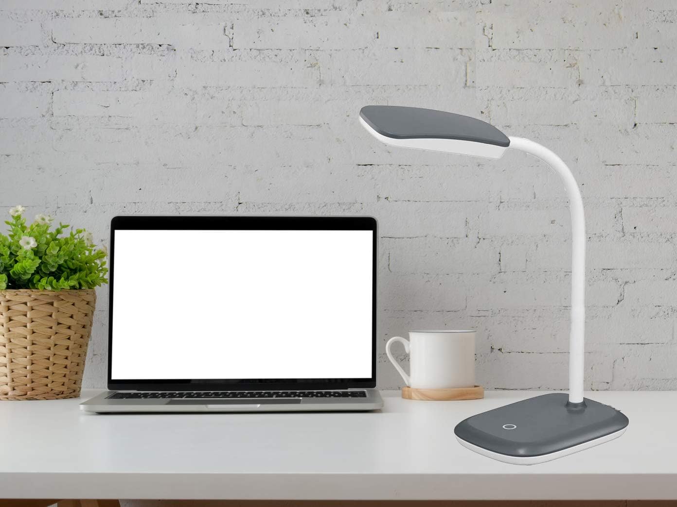 Detalle de Reality Leuchten Boa R52431187 – lampa biurkowa LED z dotykowym ściemniaczem