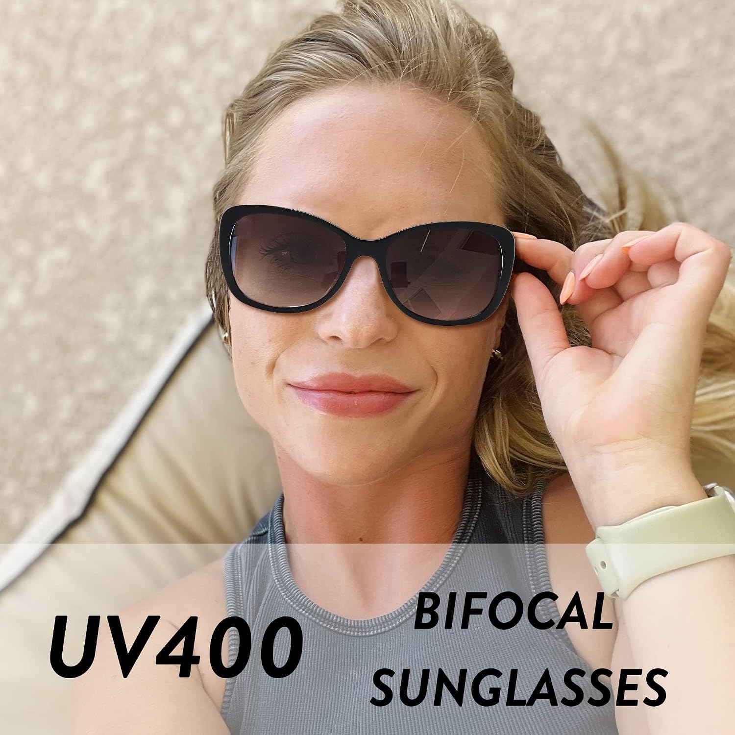 Detalle de JM Women's Bifocal Reading Sunglasses – Vintage Style Outdoor Readers