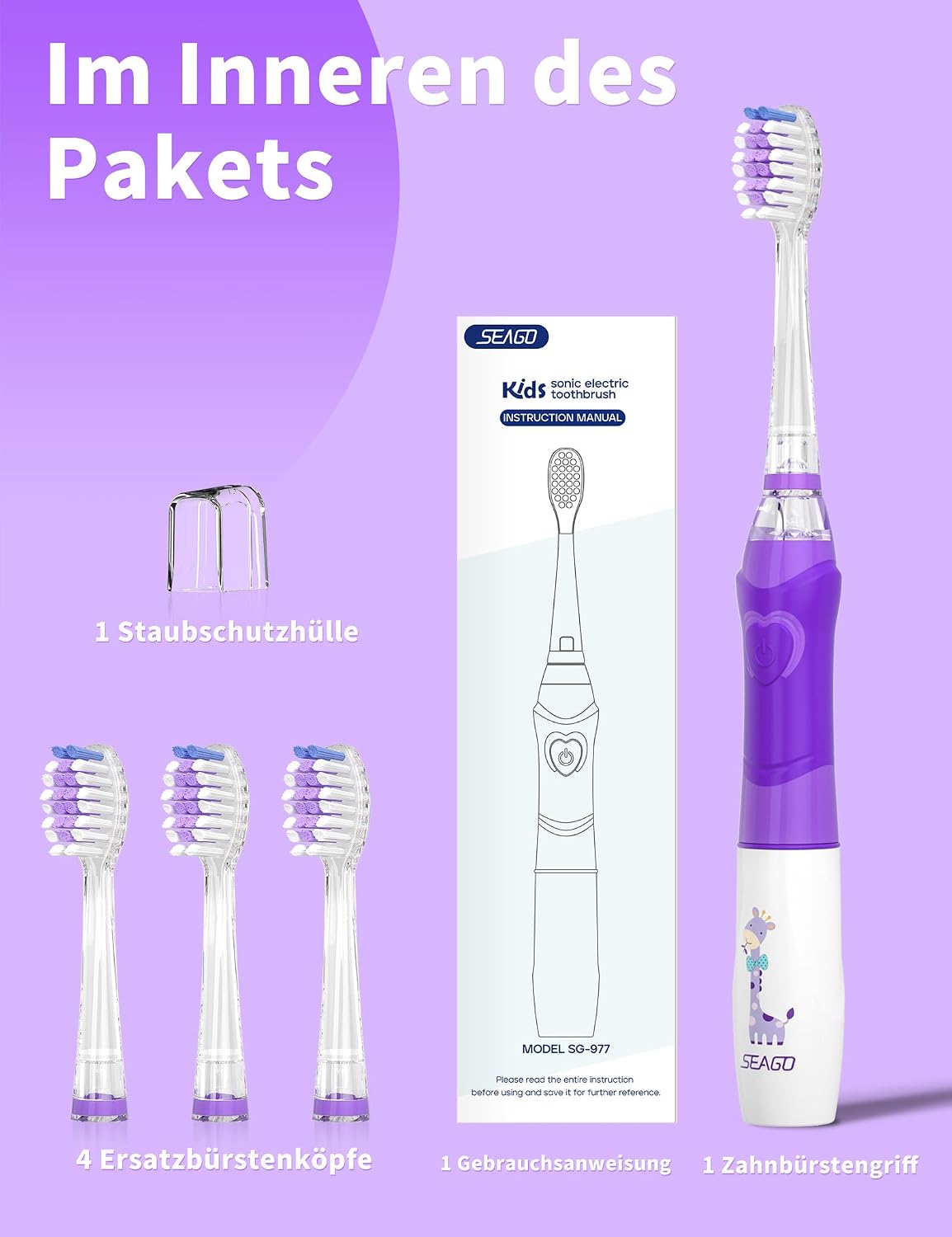 Thumbnail 5 de Seago SG977 Kinderzahnbürste violett 24000 VPM