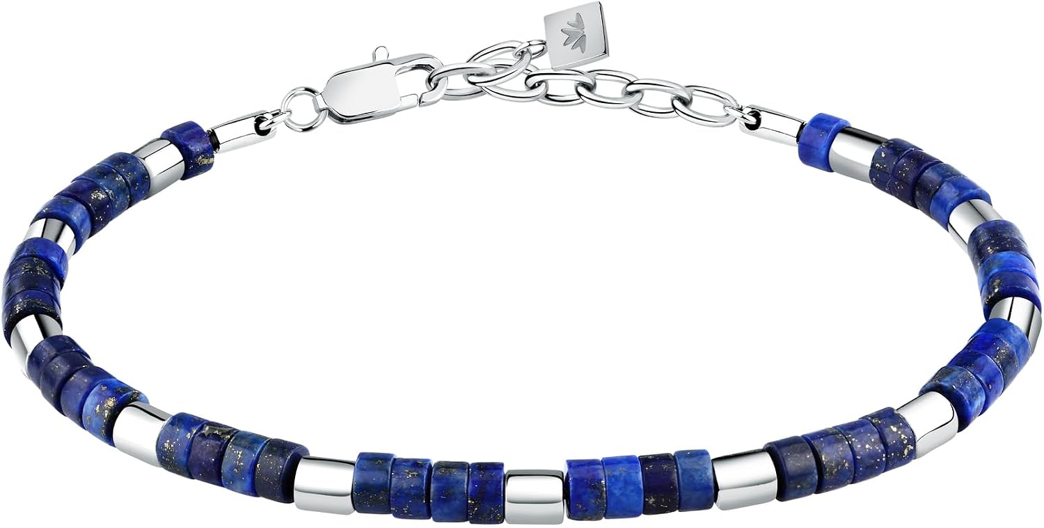 Detalle de Morellato Bracciale Uomo in Acciaio con Lapislazzuli – Collezione Pietre, S1736
