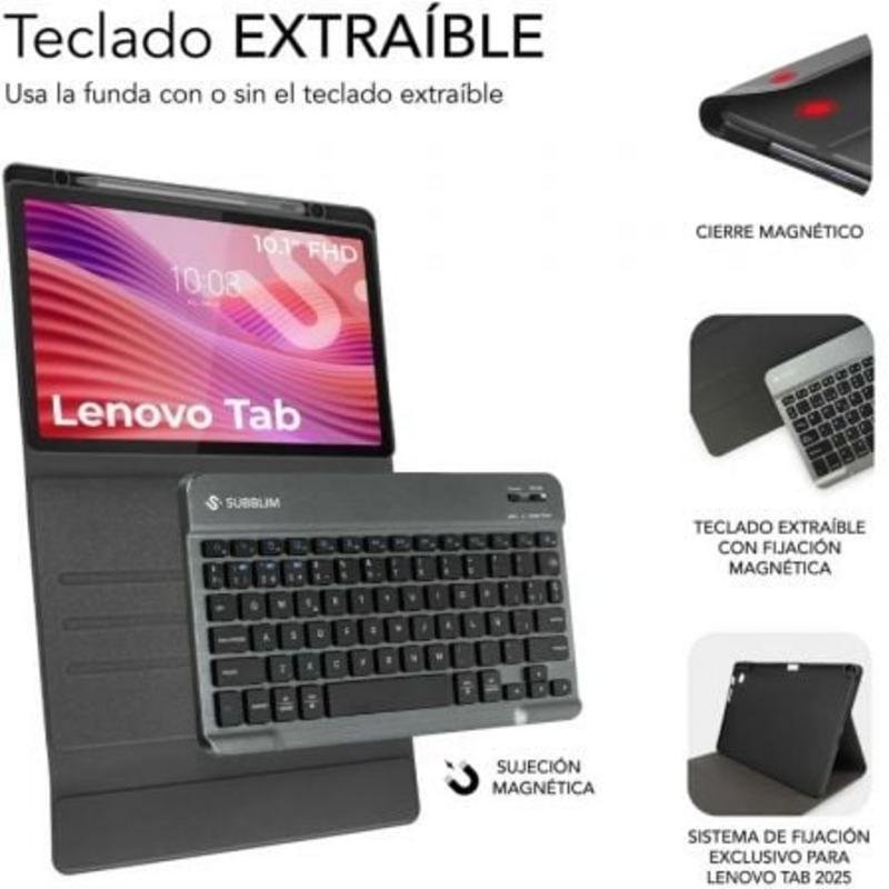 Thumbnail 3 de Subblim KeyTab Pro BT: Funda con teclado para Lenovo Tab 10,1" (QWERTY ES) negra