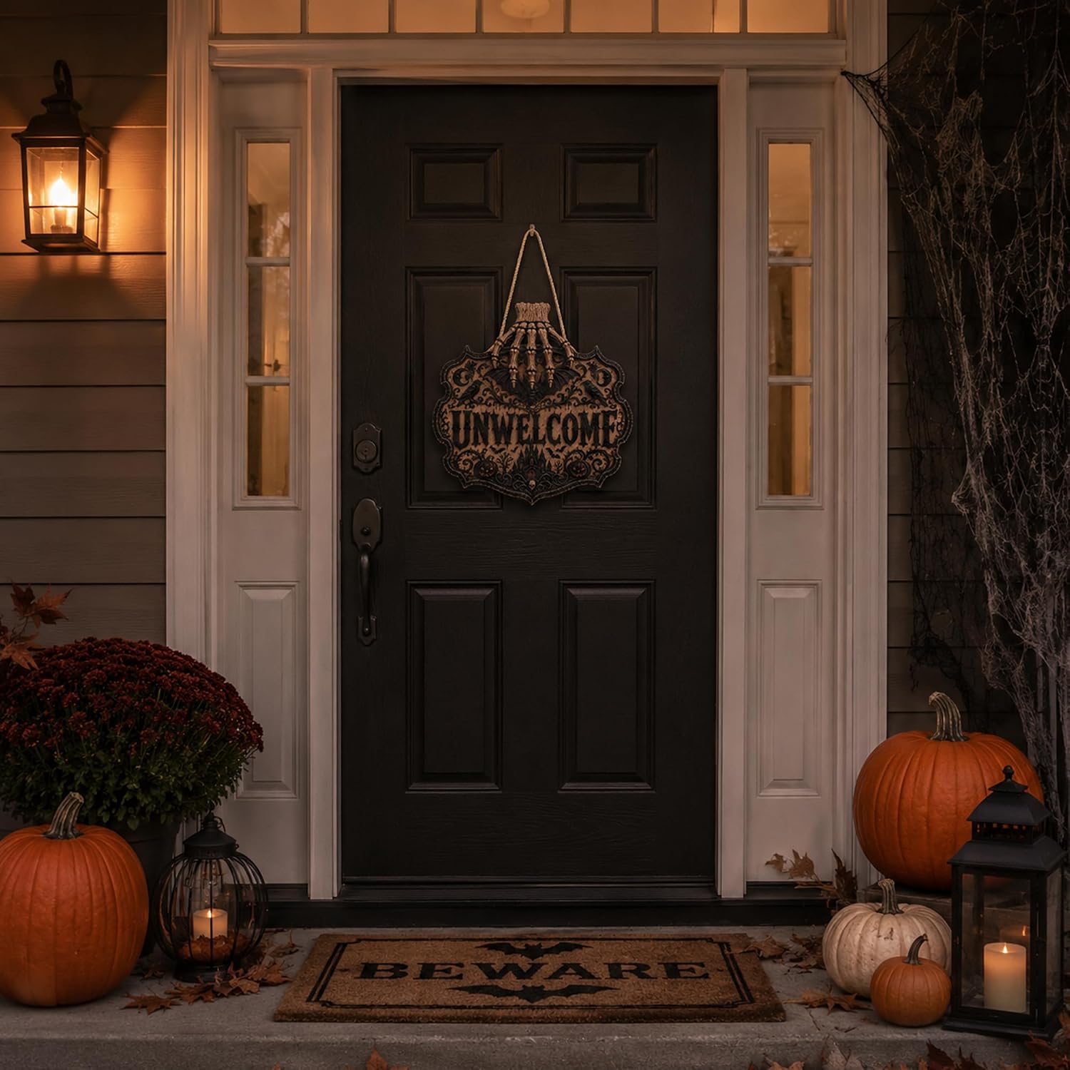 Thumbnail 6 de OHOME Gothic Halloween Wooden Sign, 2D Printed Black Unwelcome Door Decor