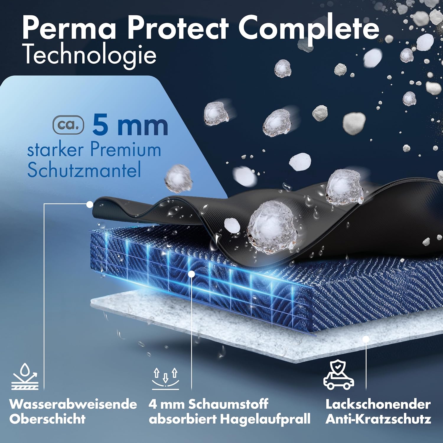 Thumbnail 3 de WALSER Hagelschutz Abdeckplane Auto – Perma Protect Complete Autogarage (TÜV geprüft), Vollgarage Abdeckung in Schwarz, Größe 1