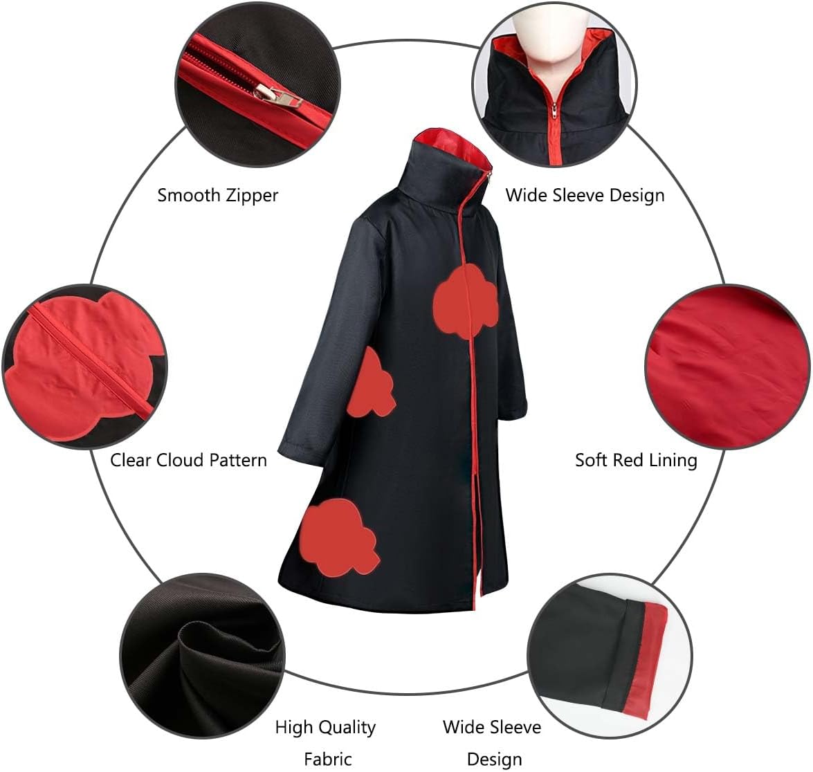 Thumbnail 3 de ACWOO Déguisement Cape Cosplay – Costume en 5 pièces pour enfants et adultes