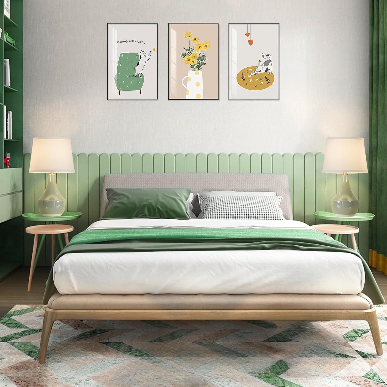 Detalle 1 de GyroVu T00173 Ceramic Table Lamp Set of 2, Sage Green, Rocker Switch
