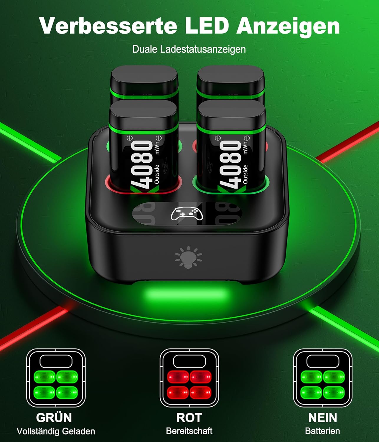 Detalle 2 de Xbox Controller-Ladestation 4x4080 mWh