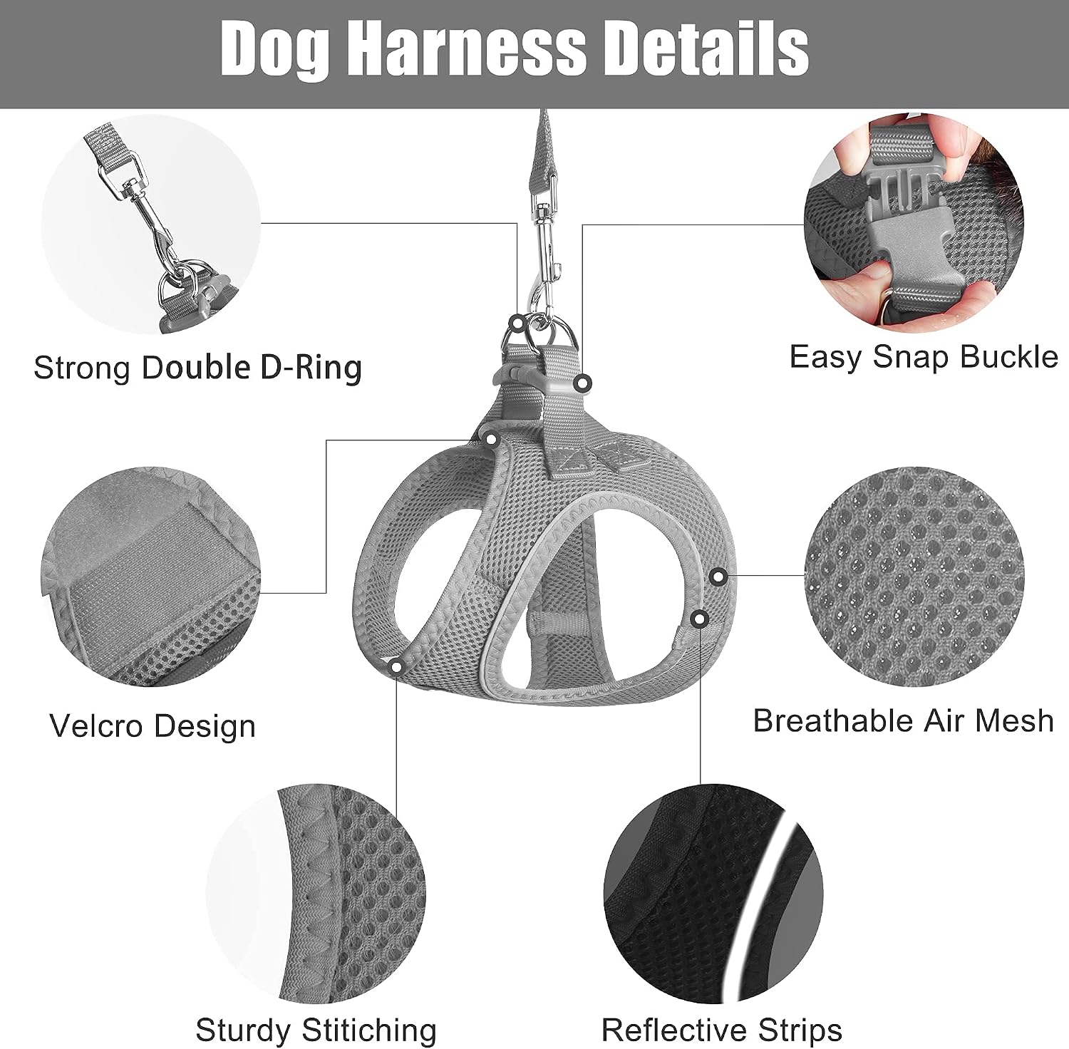 Detalle de PetiFine Dog Harness and Leash Set, XXS