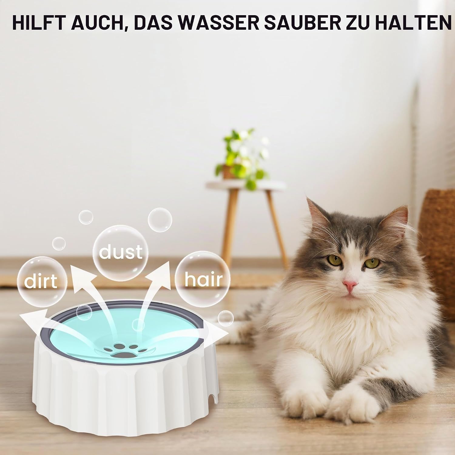 Detalle de FORWH Wassernapf für Hunde und Kleintiere – 2 L, rutschfest, kein Verschütten, langsames Trinken, kein Tropfen