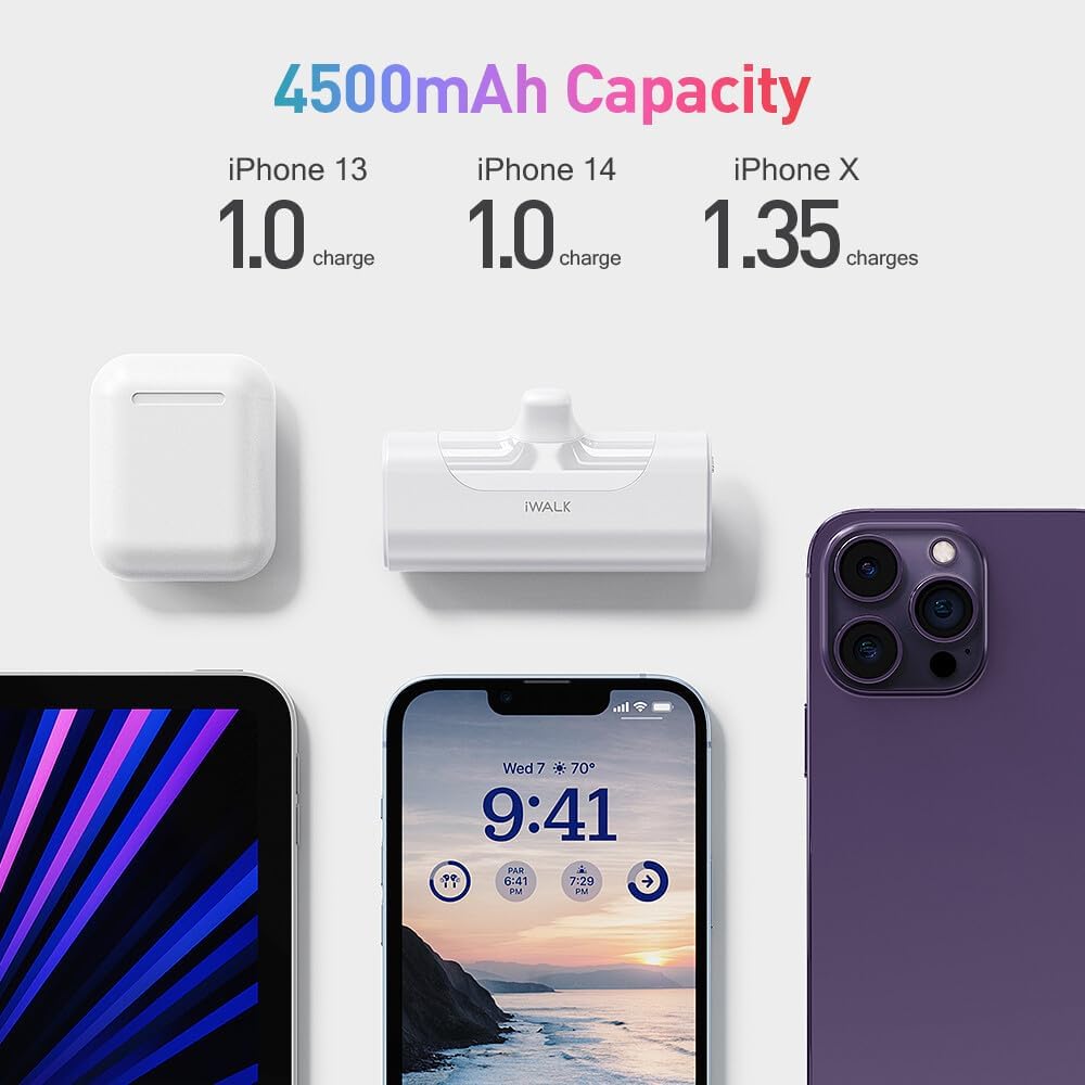 Thumbnail 1 de iWALK Mini Portable Charger 4500mAh: Ultra-Compact Power Bank for iPhone & More