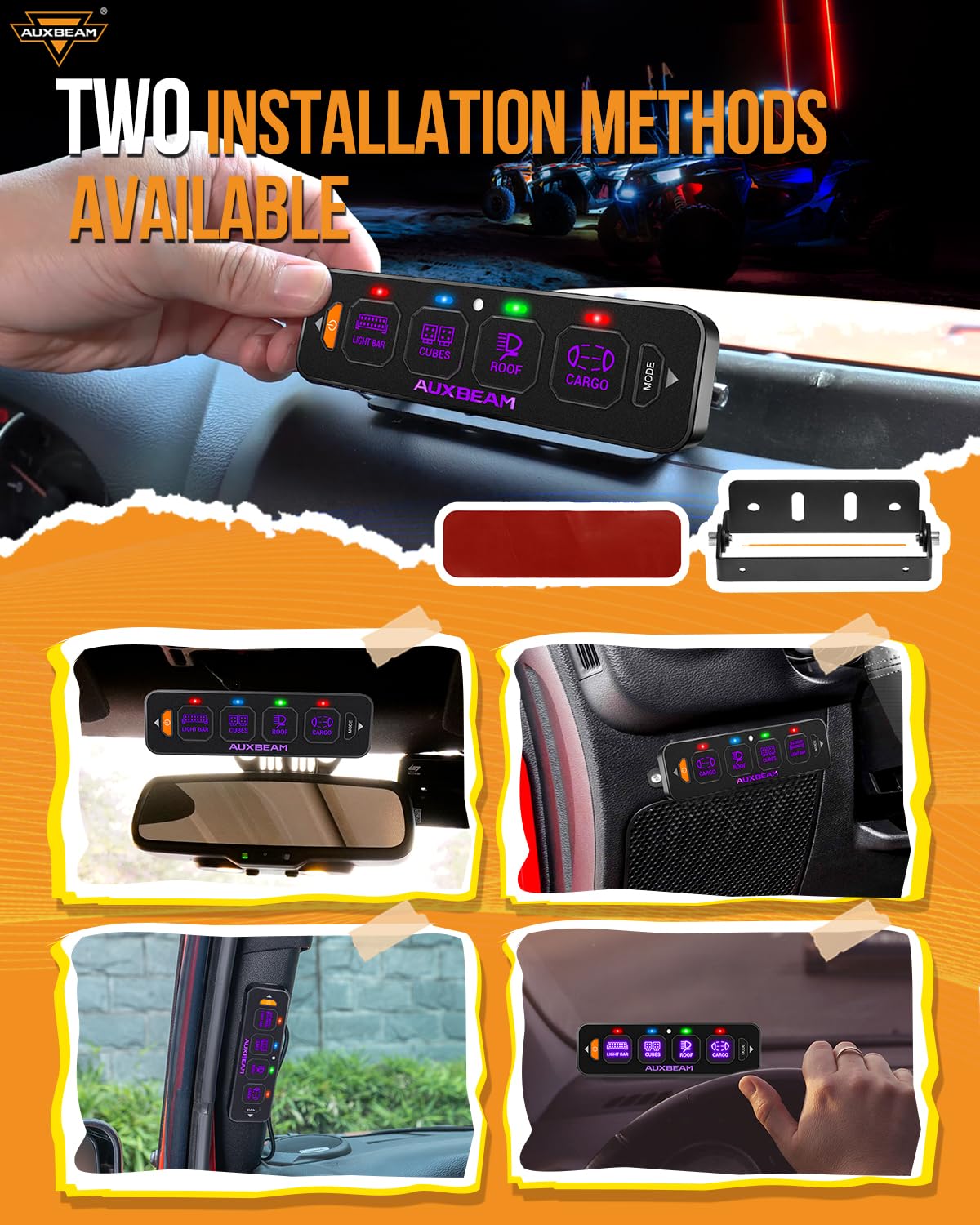 Detalle 2 de Auxbeam AS-R40 4 Gang RGB Switch Panel