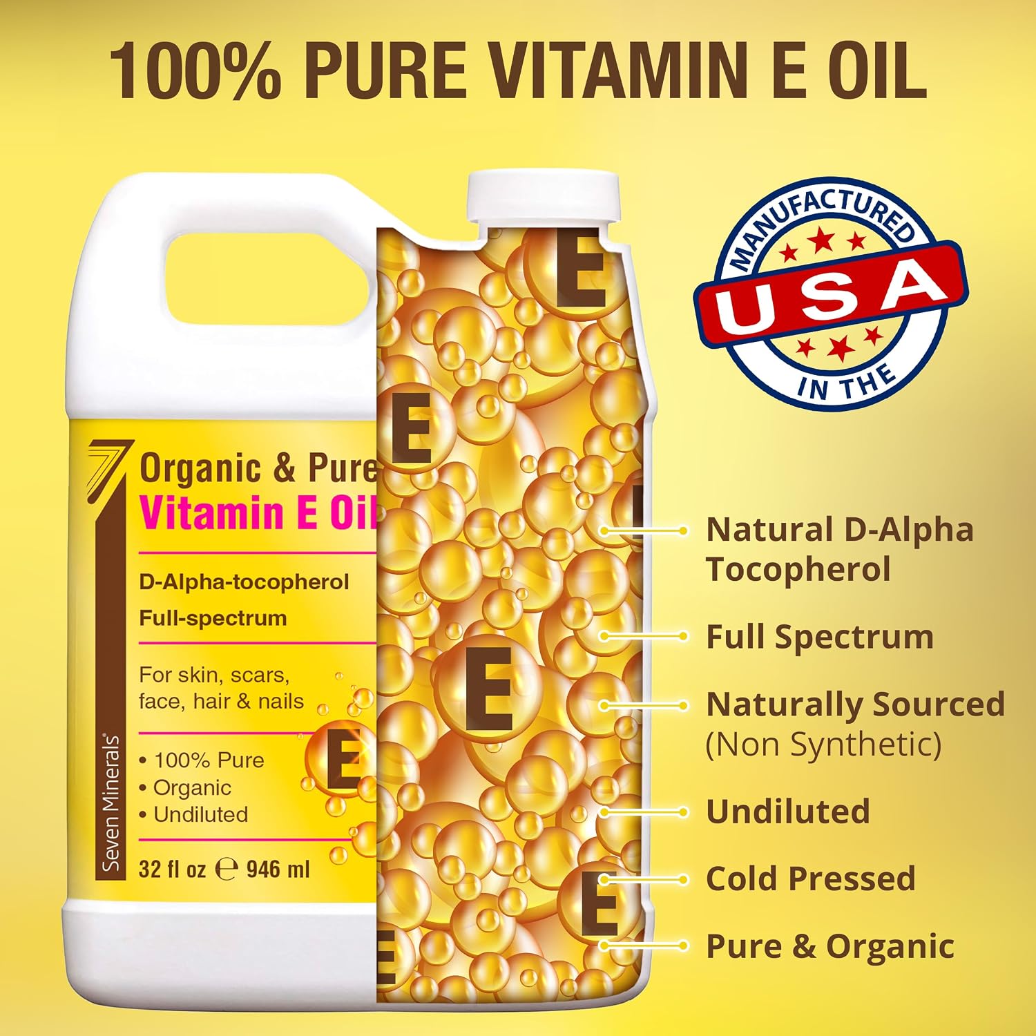 Detalle 2 de Vitamin E Oil 32 fl oz Jug for Skin