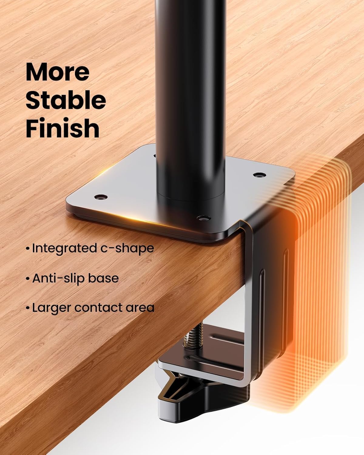 Detalle 2 de ErGear Single Monitor Arm with Integrated C-Clamp for 13–34" Monitors (Up to 9kg) with Enhanced Stability and Cable Management