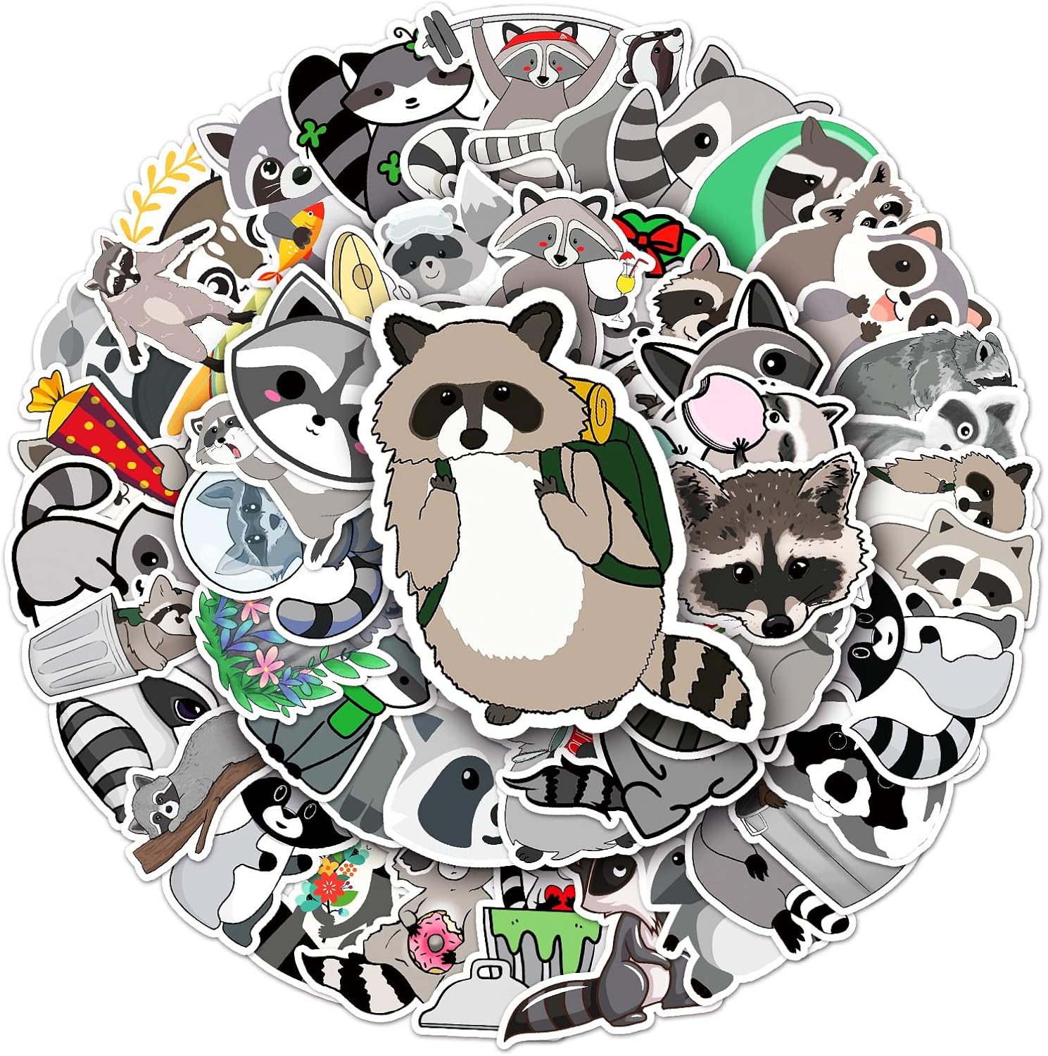 Thumbnail 3 de Bric Dodo 50 Stück Raccoon Aufkleber Set – wasserdichtes Vinyl für Laptop, Auto, Skateboard & mehr