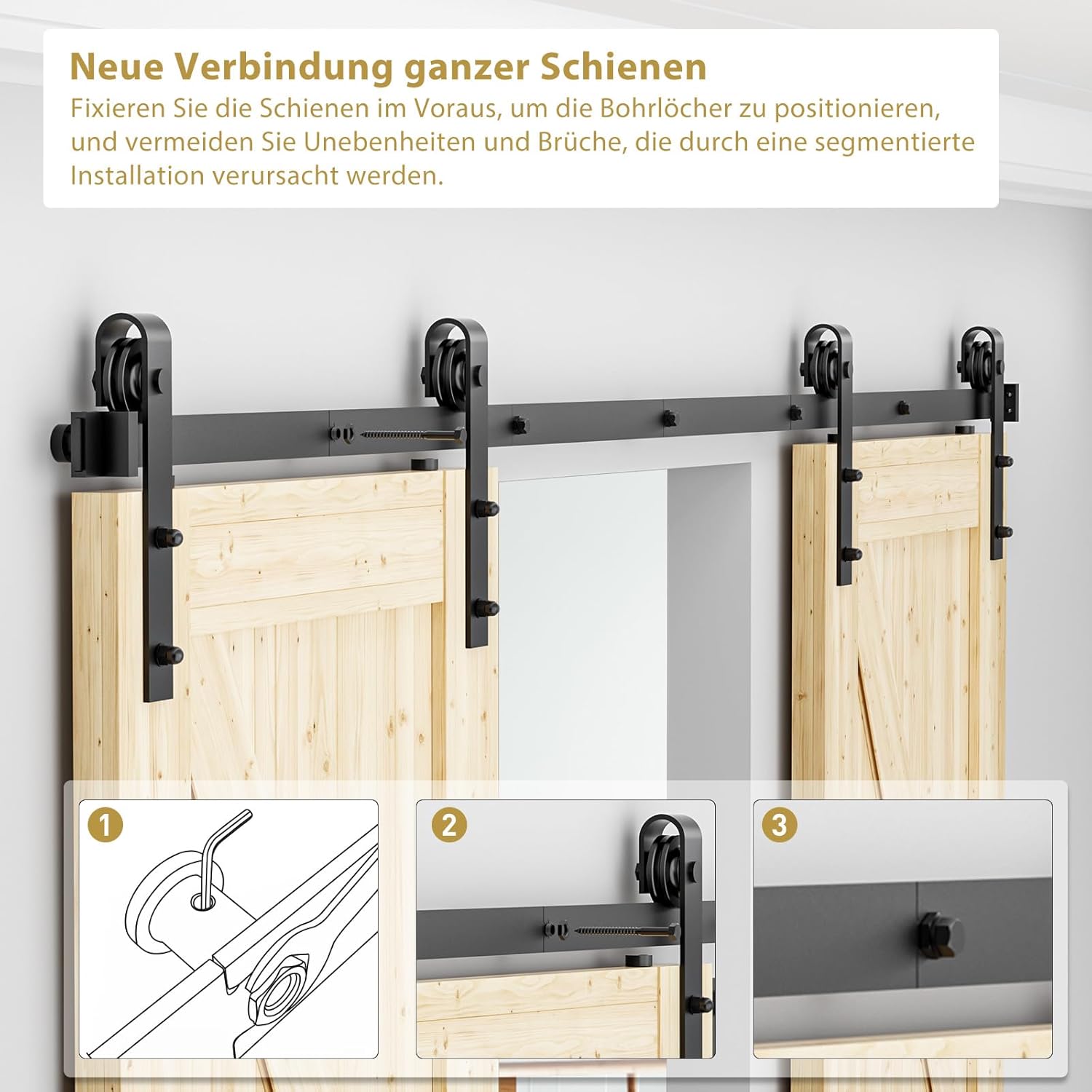 Thumbnail 5 de Schiebetürbeschlag Doppeltür 244 cm für Scheune