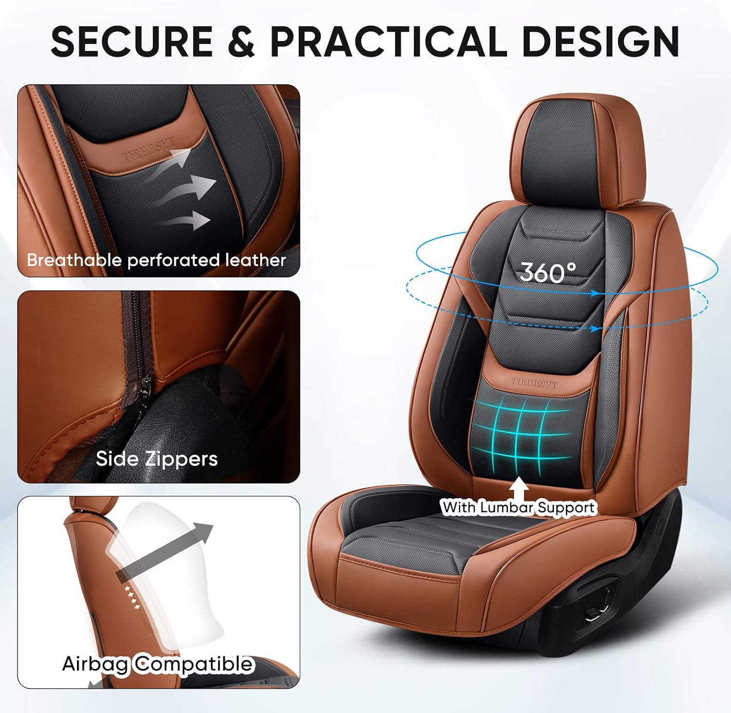 Thumbnail 5 de TIEHESYT Leather Car Seat Covers