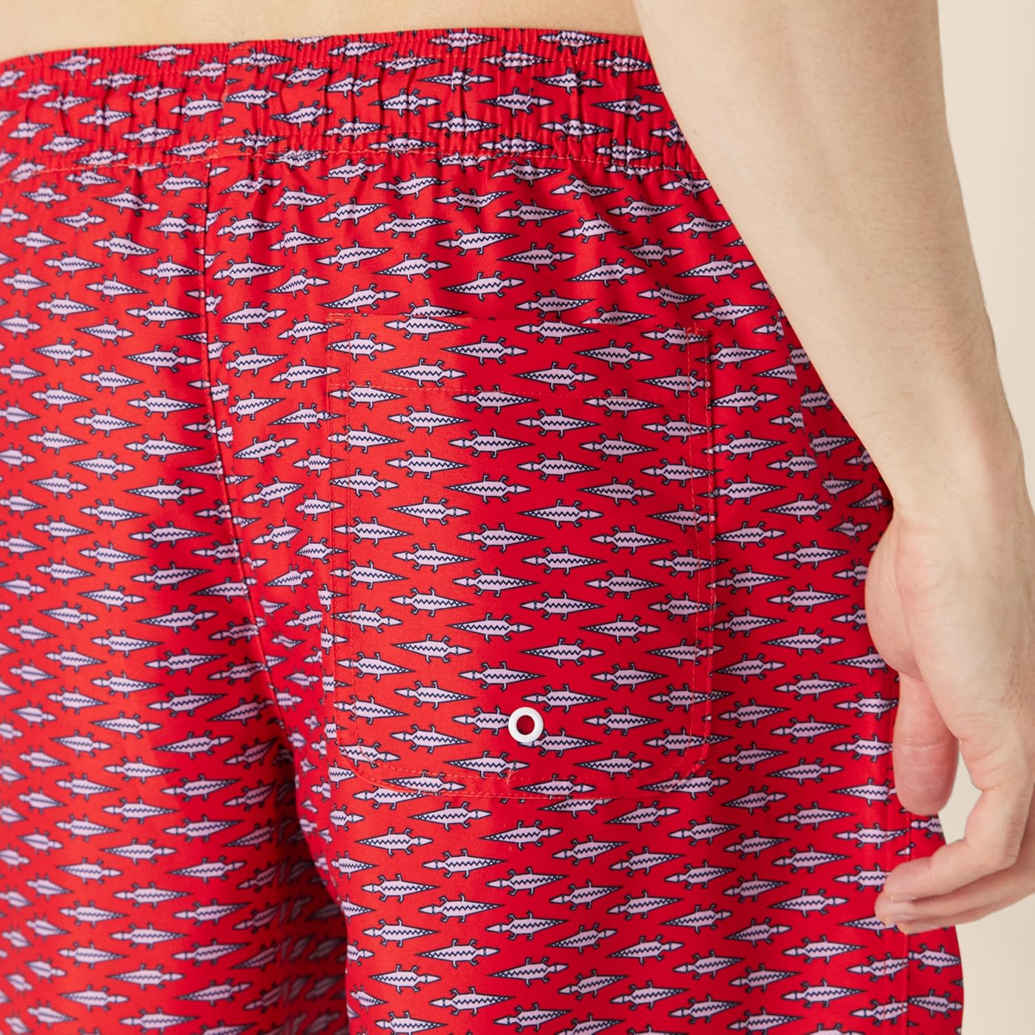 Detalle de Amazon Essentials Herren 23cm Badehose mit Netzfutter, Taschen und Kordelzugverschluss