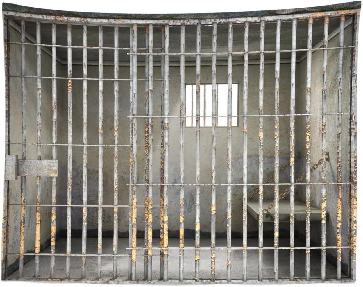 Detalle de BELECO 1.5 x 1m Fabric Prison Bars Backdrop (Jail/Mugshot crime theme photo background)