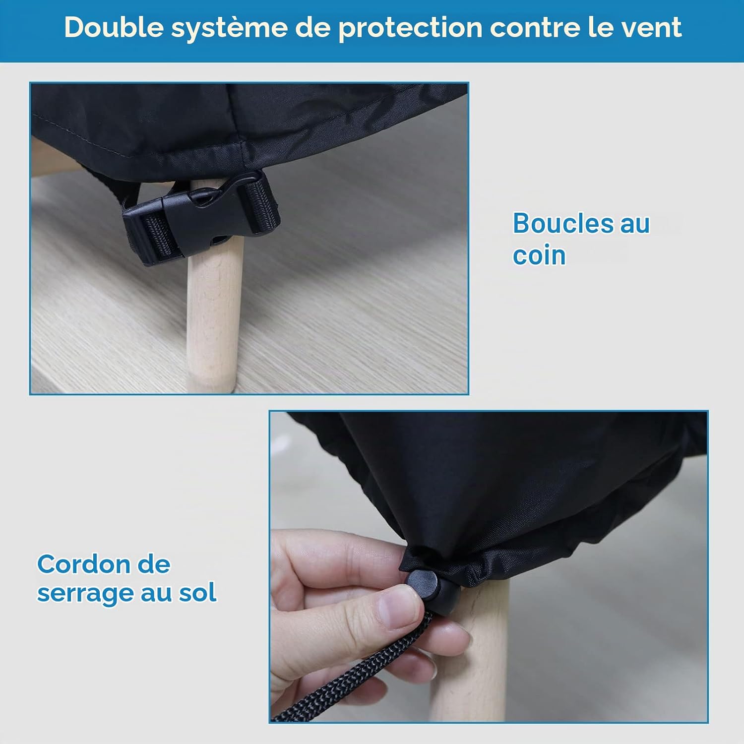 Detalle 1 de AWNIC E110-2D beschermhoes voor tuinstoel, 210D Oxford, waterdicht