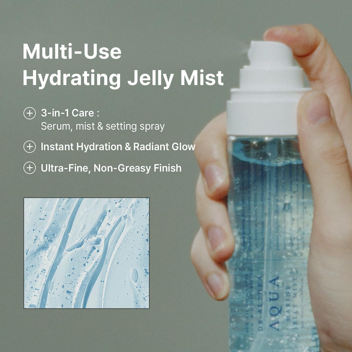Detalle de Dr.Althea Aqua Marine Jelly Mist: Lightweight Hydration with PDRN & Triple Hyaluronic Acid