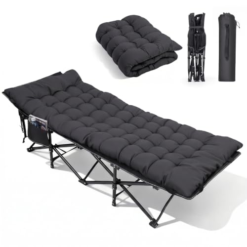 Detalle de Sekey Feldbett Klappbar XXL – 190 x 71 x 35 cm, inkl. Matratze, robustes Feldbett für Garten und Camping