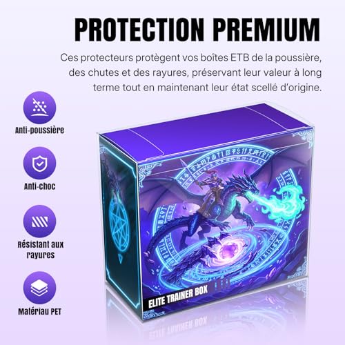 Detalle de Wigearss 10 Pièces Boîtes de Protection pour Pokémon ETB – Étui PET transparent pour Pokémon TCG
