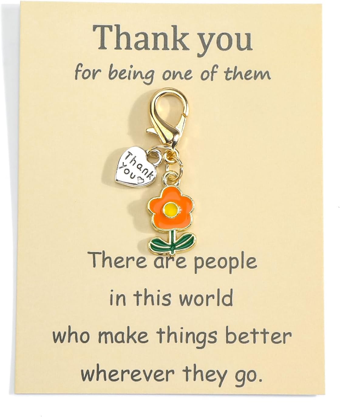 Thumbnail 6 de Tranbath Funny Thank You Keychain Gift with Flower Charm and Card