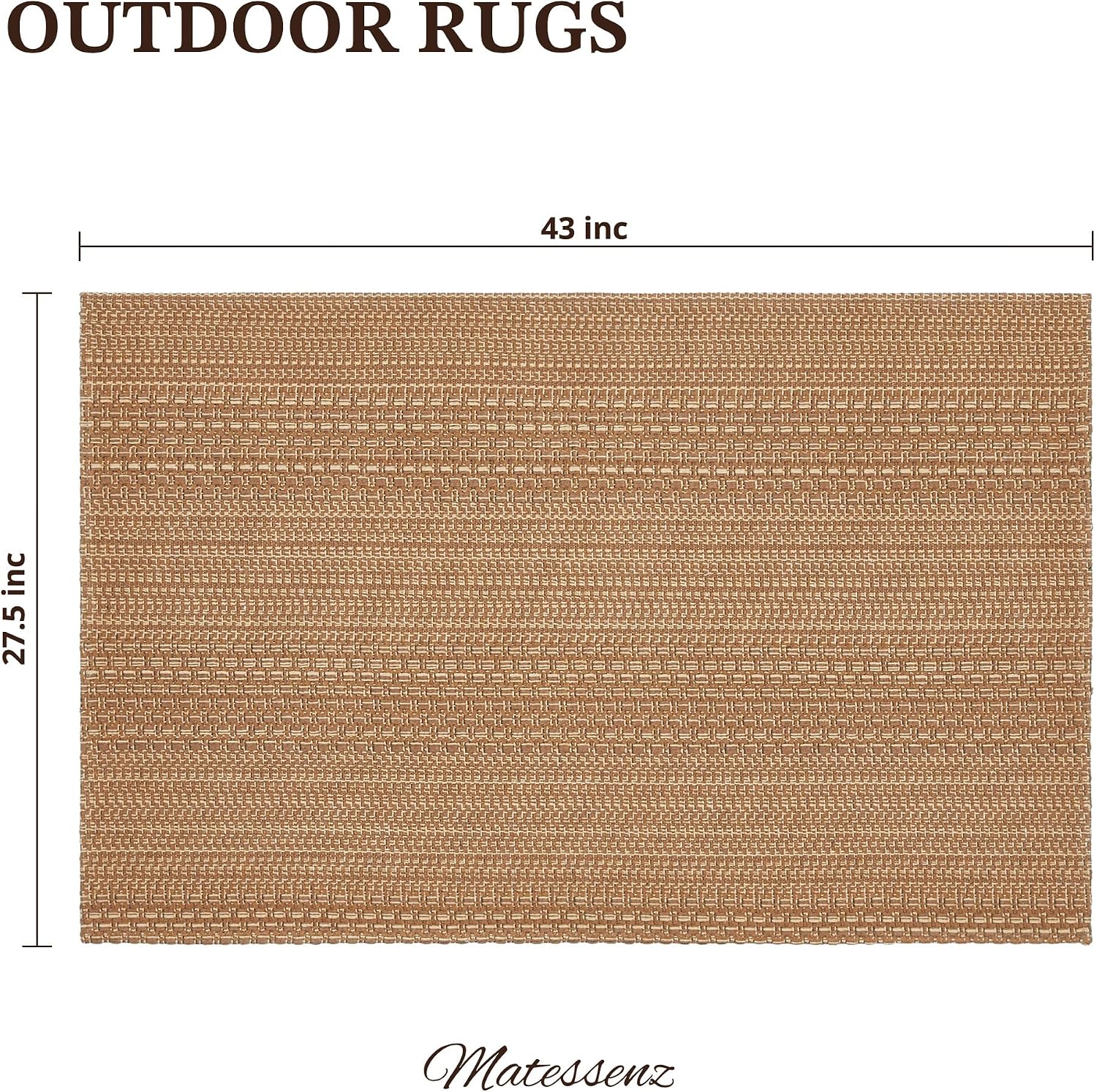 Detalle 2 de MatEssenz 27.5"x43" Outdoor Doormat, Washable Brown Woven Rug with TPR Backing