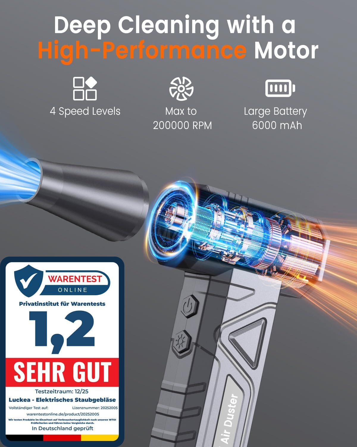 Thumbnail 1 de LUKEA Air Duster Potente 200000 RPM con LED