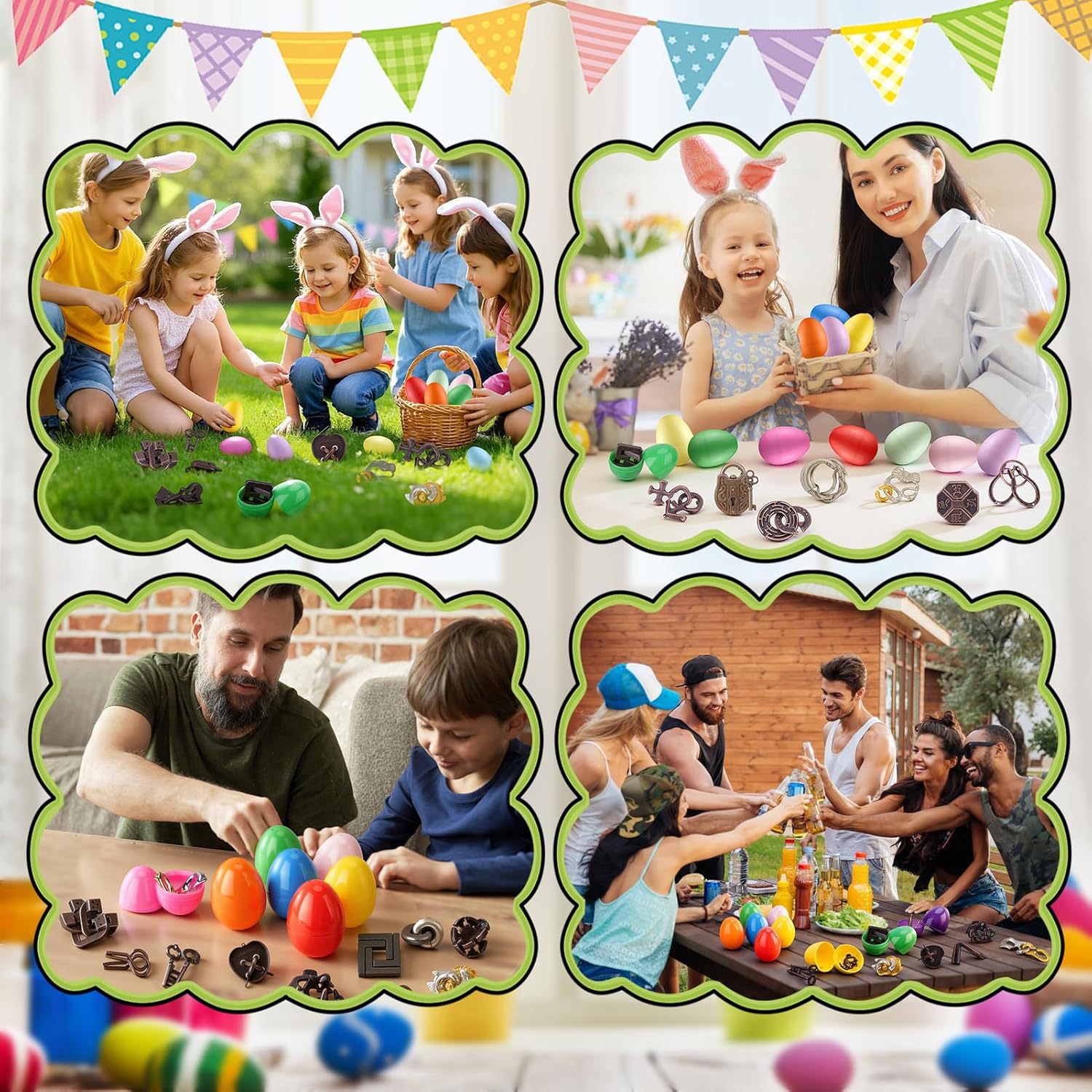 Detalle de 36 Pack Easter Eggs Filled with Brain Teaser Puzzles (Easter Basket Stuffers) — 36-Piece Puzzle Gift Set