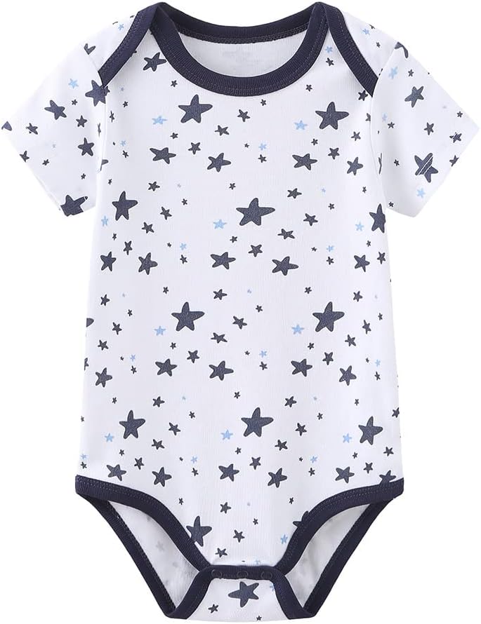 Thumbnail 1 de Chamie Baby Bodysuit Cotton Short Sleeve Vests – 5-Pack Unisex 0-12 Months