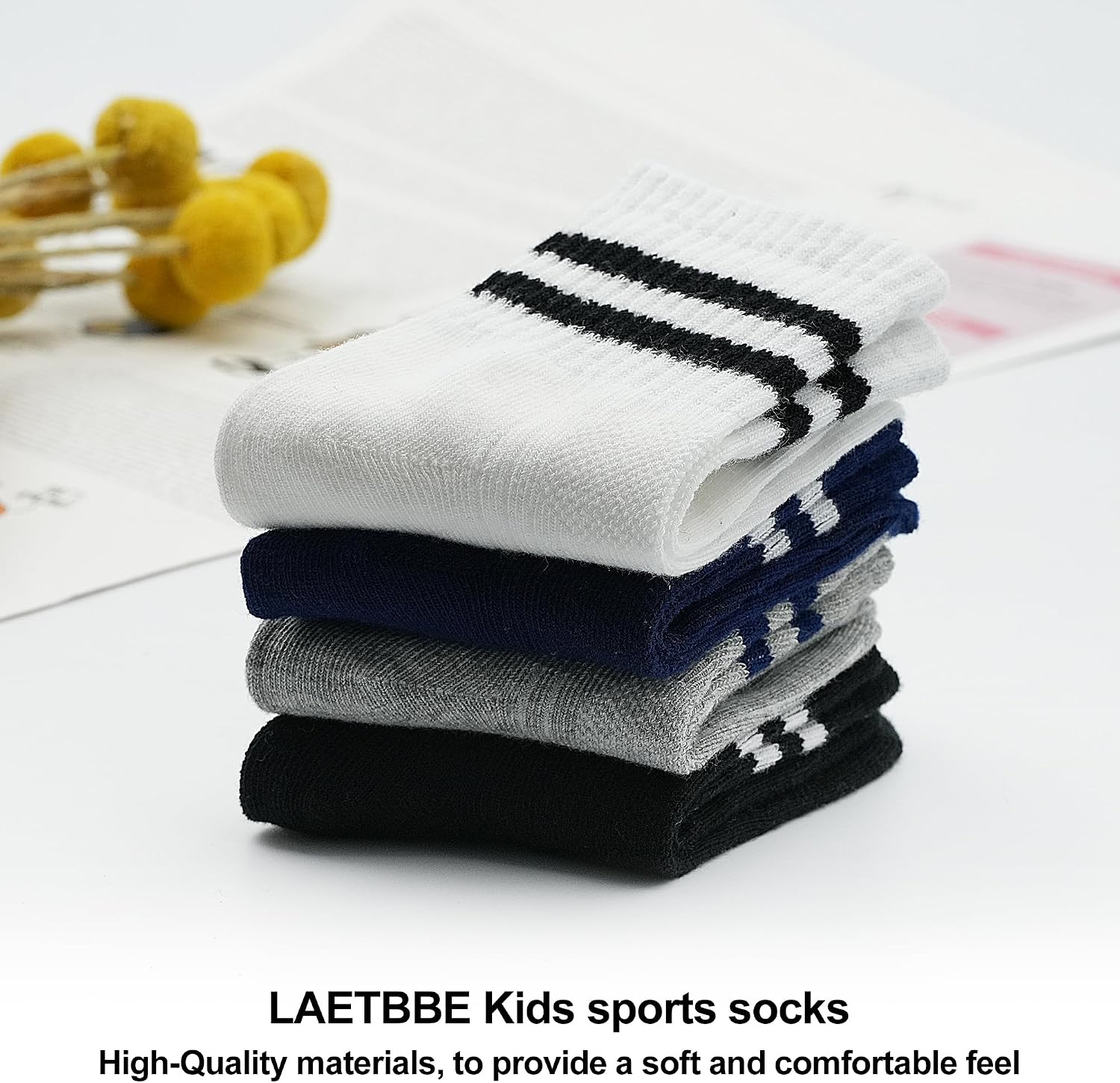 Detalle 2 de LAETBBE 12 Pairs Boys Socks – Breathable Kids Sports Socks for 1–12 Years