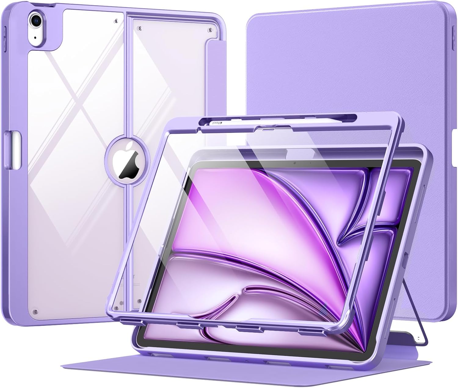 Detalle de MoKo 13-Inch iPad Air Case (M4/M3/M2) with Built-in Screen Protector, Purple