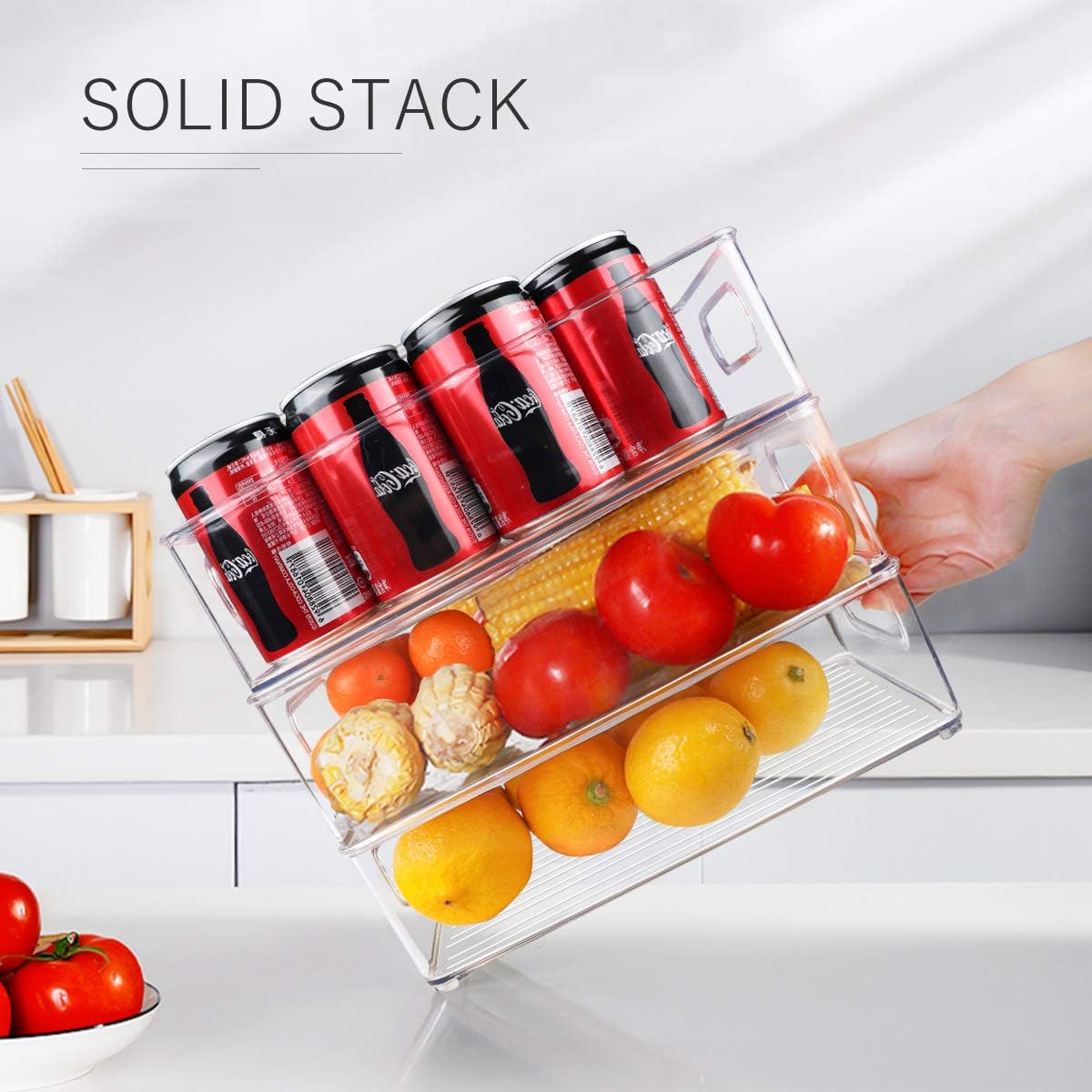 Thumbnail 5 de Stackable Refrigerator Organizer Bins 6 Pack