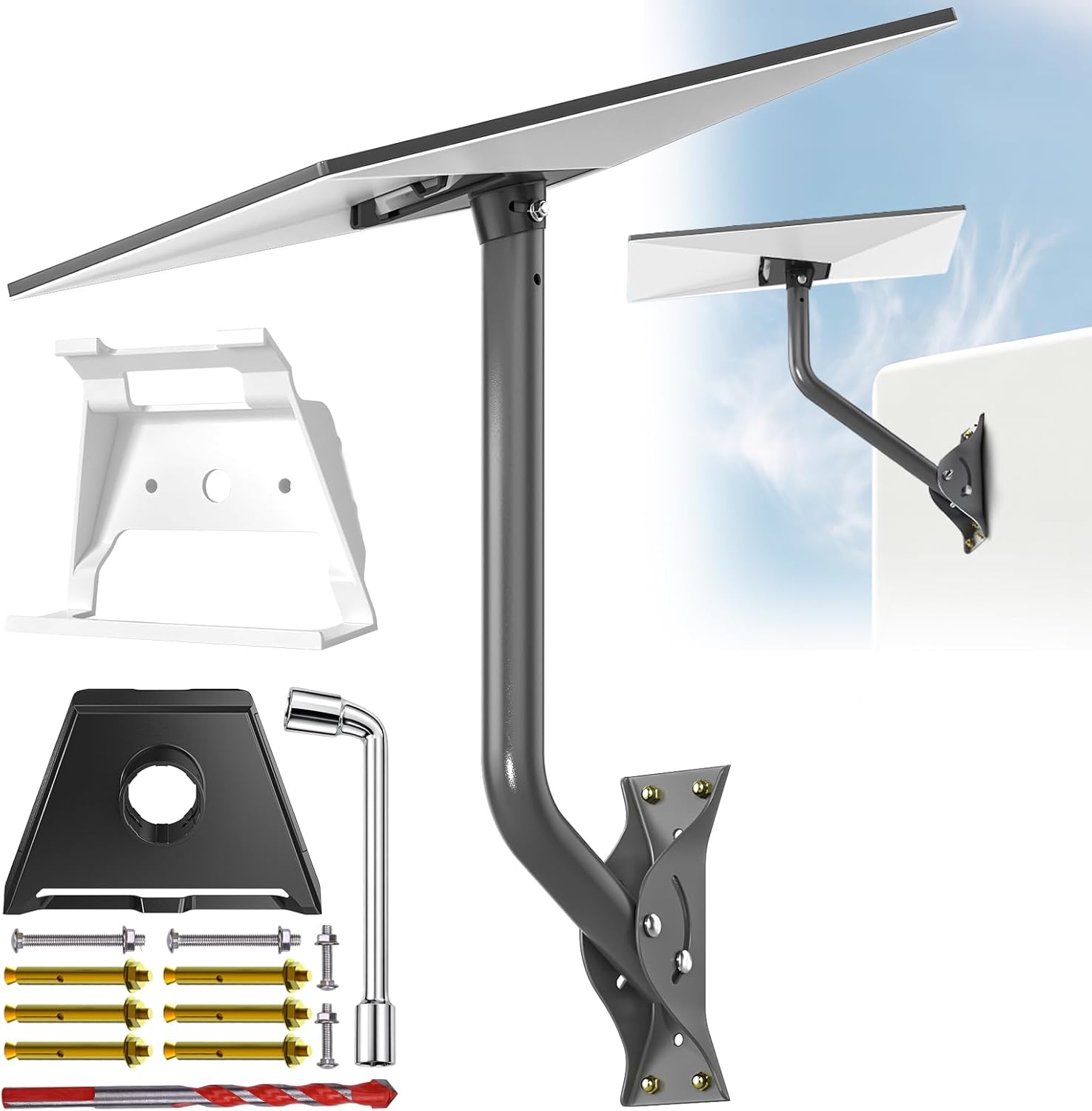 Detalle de Compatible with Starlink All-in-One Mount Kit: Heavy-Duty Outdoor Dish & Indoor Router Mount